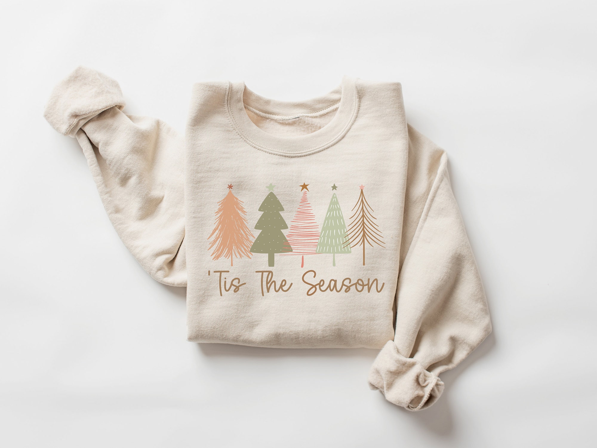 Tis The Season Sweatshirt | Funny Christmas Tree Sweatshirt image 1