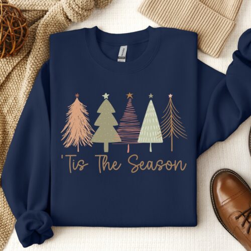 Tis The Season Sweatshirt | Funny Christmas Tree Sweatshirt image 0