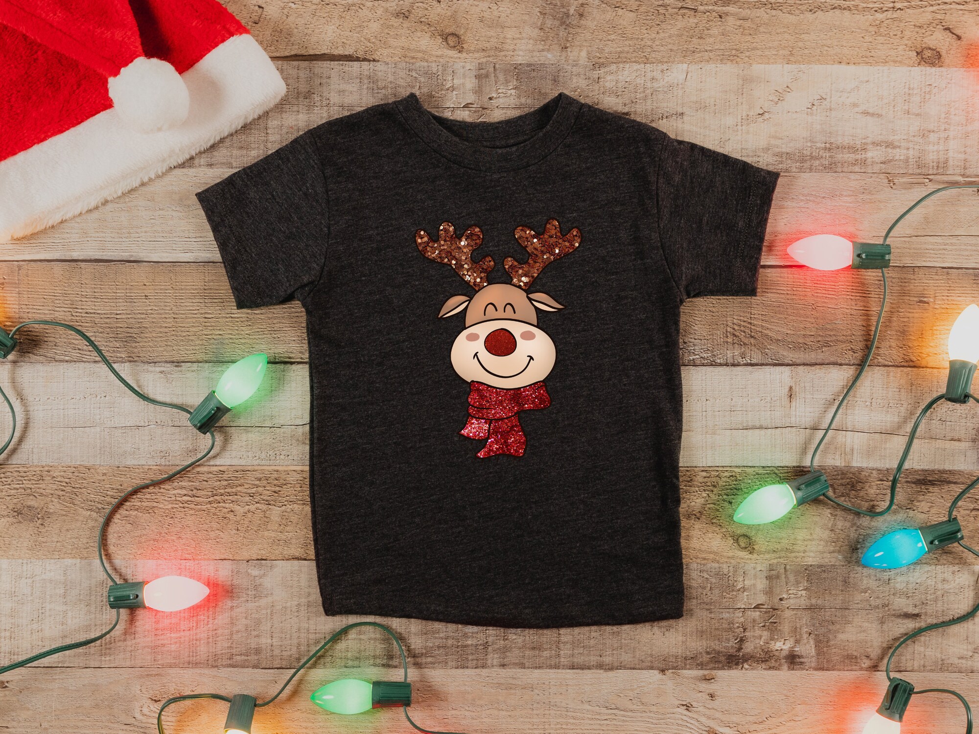 Cute Christmas Reindeer Shirt for Babies Kids and Toddlers - Santa Tee image 3