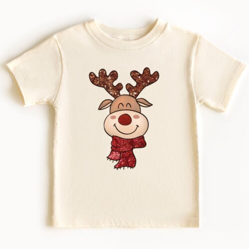 Cute Christmas Reindeer Shirt for Babies Kids and Toddlers - Santa Tee image 0