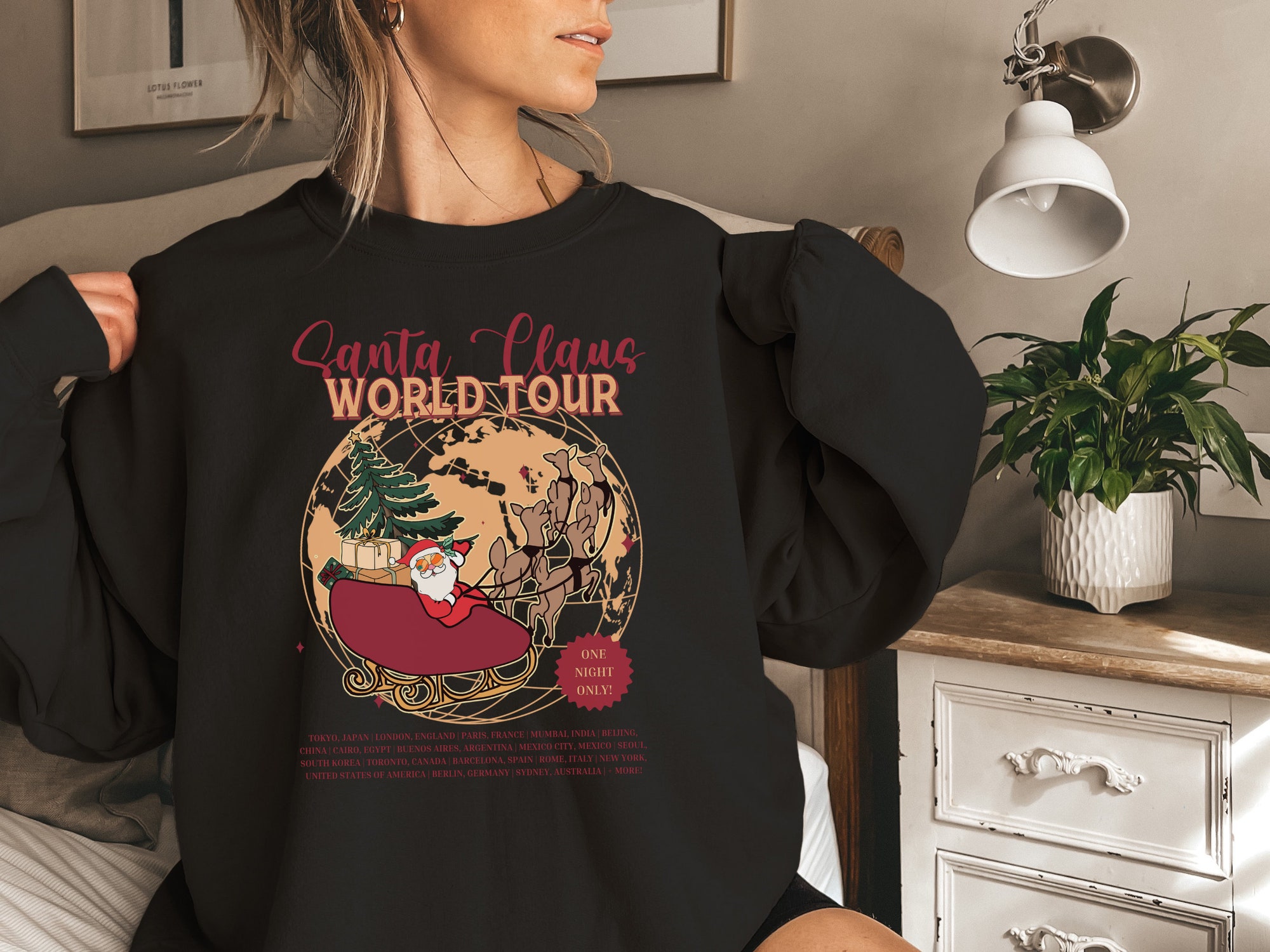 Santa's World Tour Sweatshirt: Funny Christmas Fashion image 3