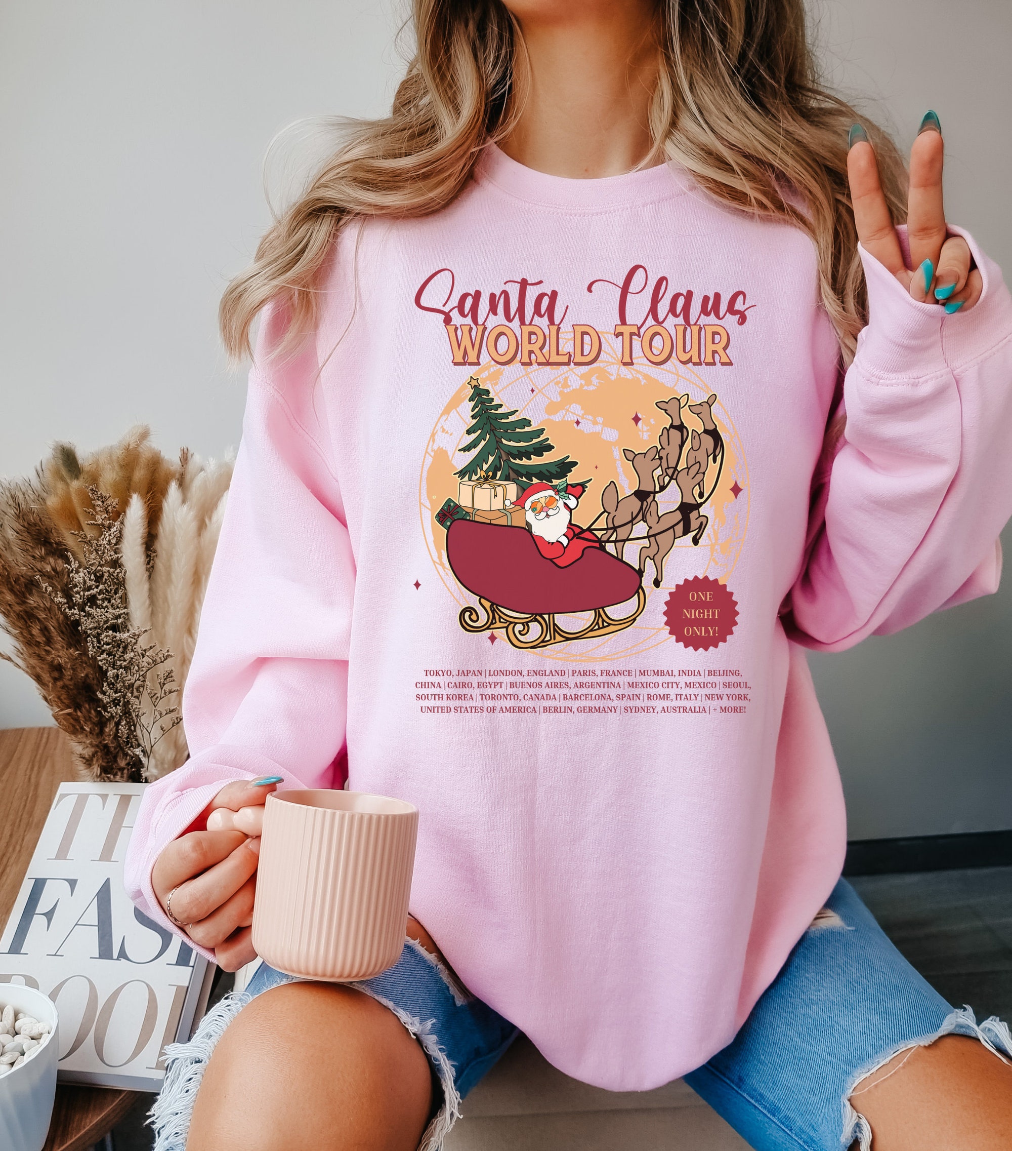 Santa's World Tour Sweatshirt: Funny Christmas Fashion image 4