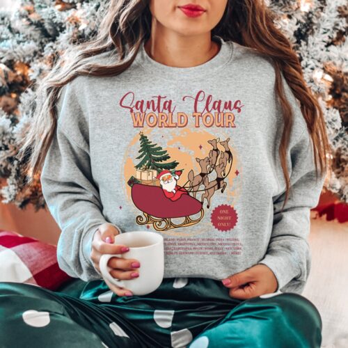 Santa's World Tour Sweatshirt: Funny Christmas Fashion image 0