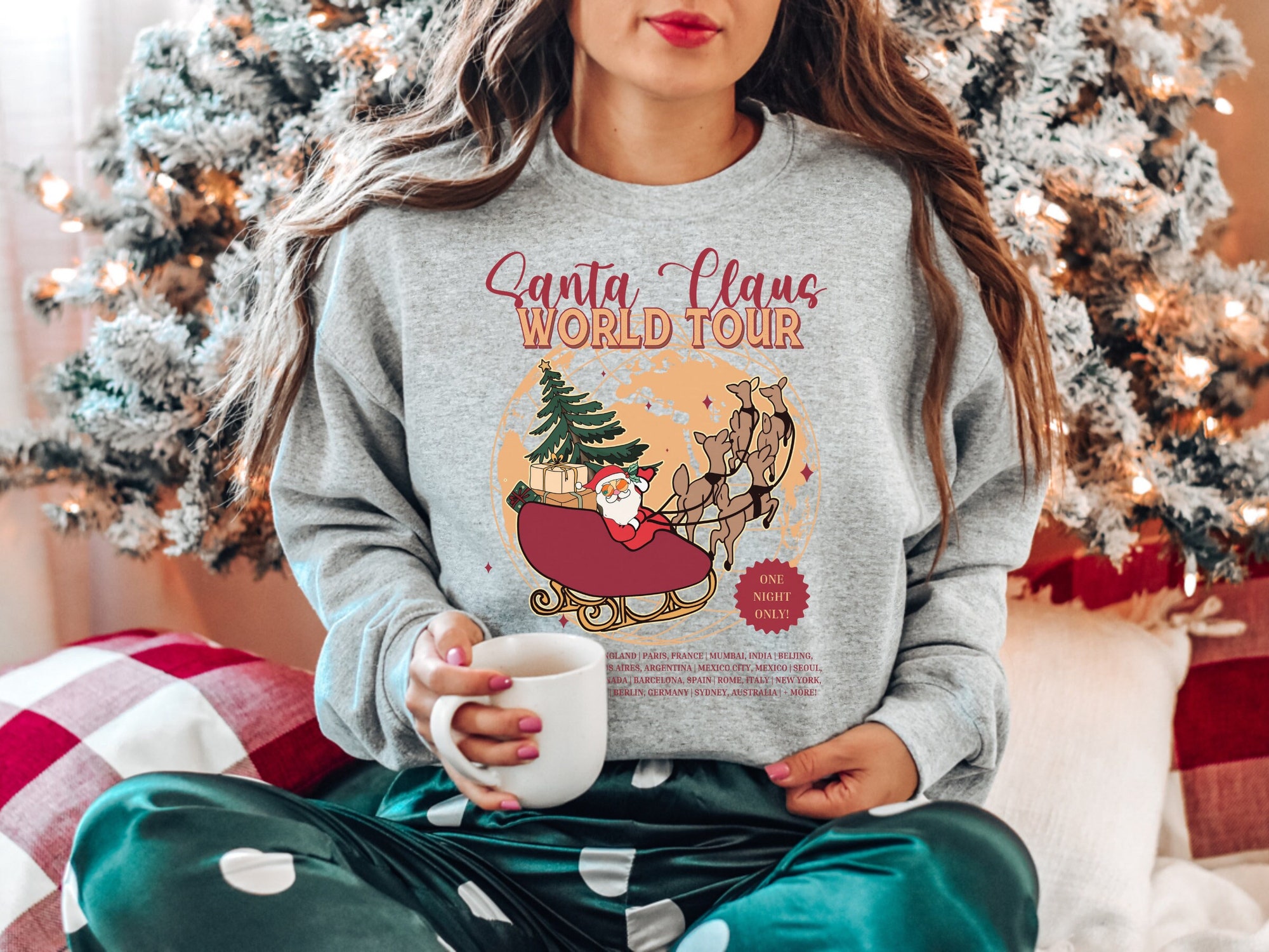 Santa's World Tour Sweatshirt: Funny Christmas Fashion image 0