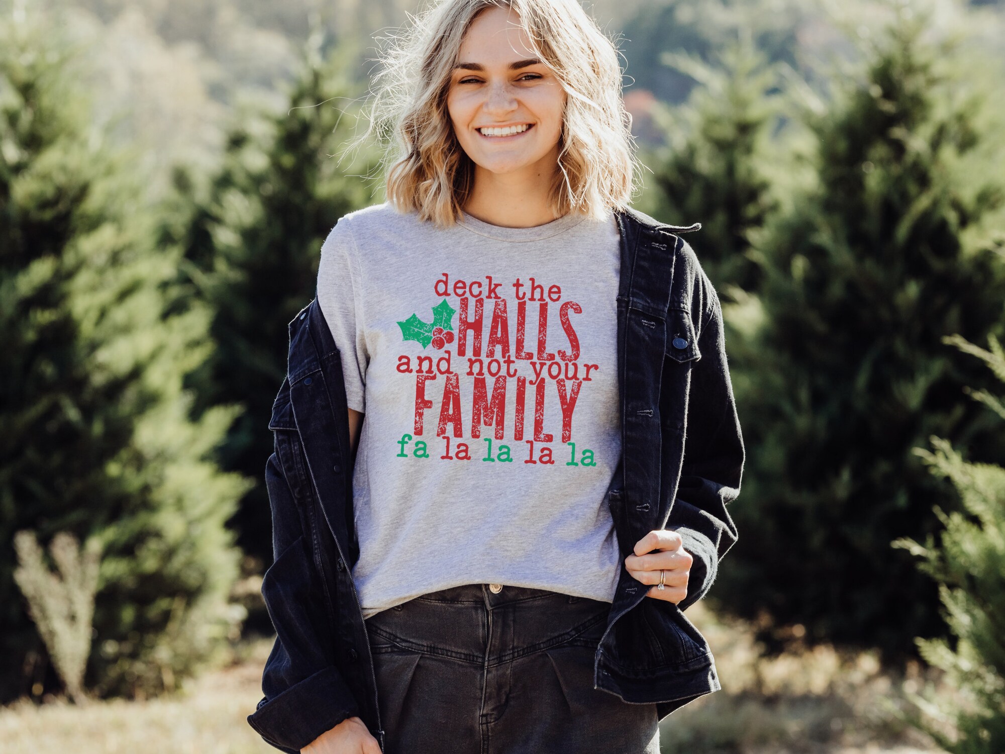 Funny 'Deck The Halls' Christmas Shirt: Sarcastic Holiday Gift Tee image 5