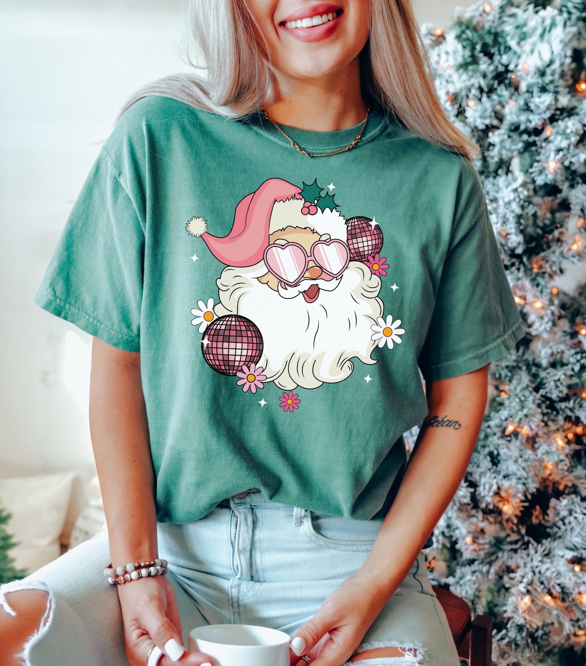 Disco Santa Shirt: Festive Christmas Sweatshirt image 1