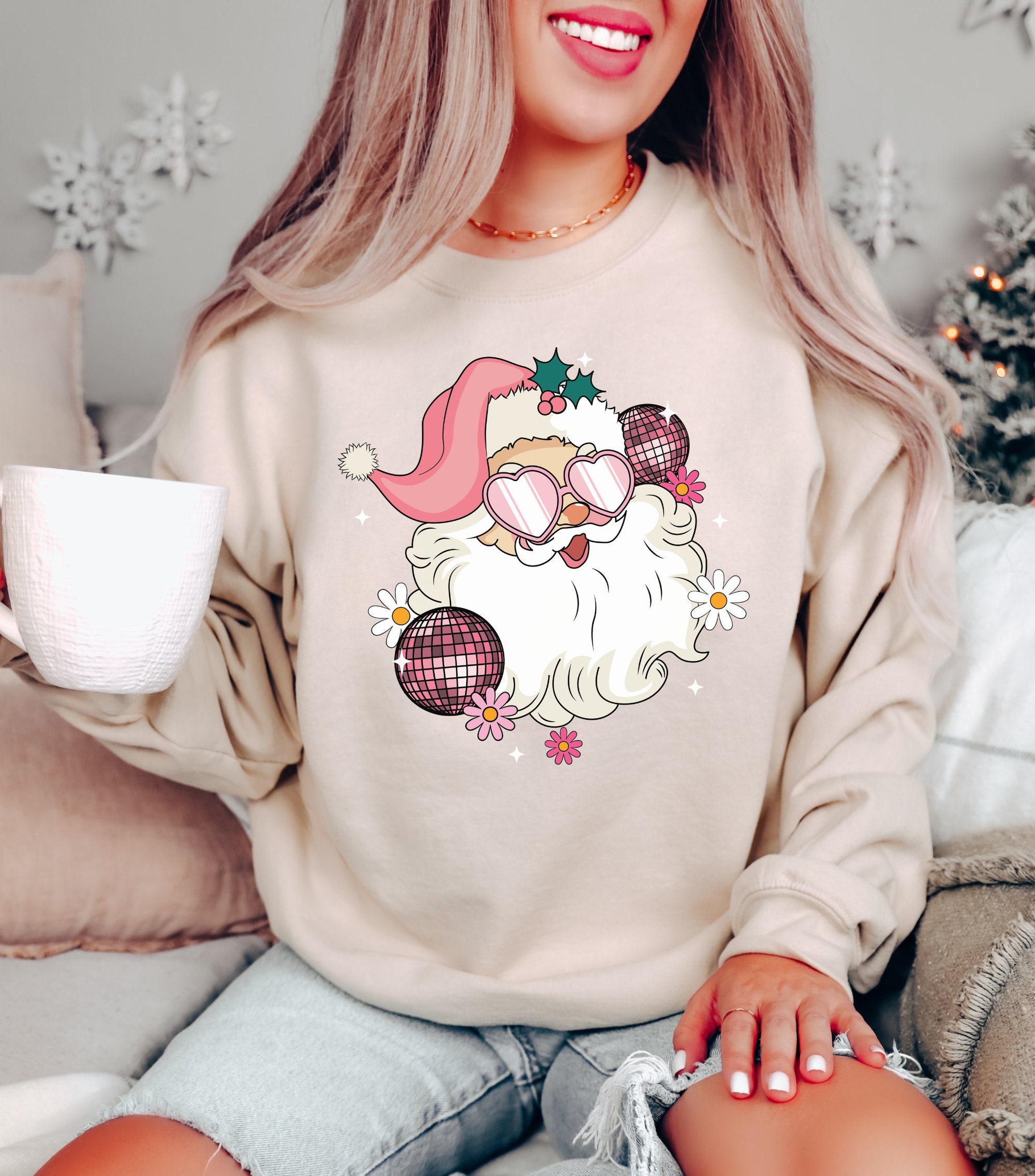 Disco Santa Sweatshirt - Festive Christmas Shirt Collection image 1