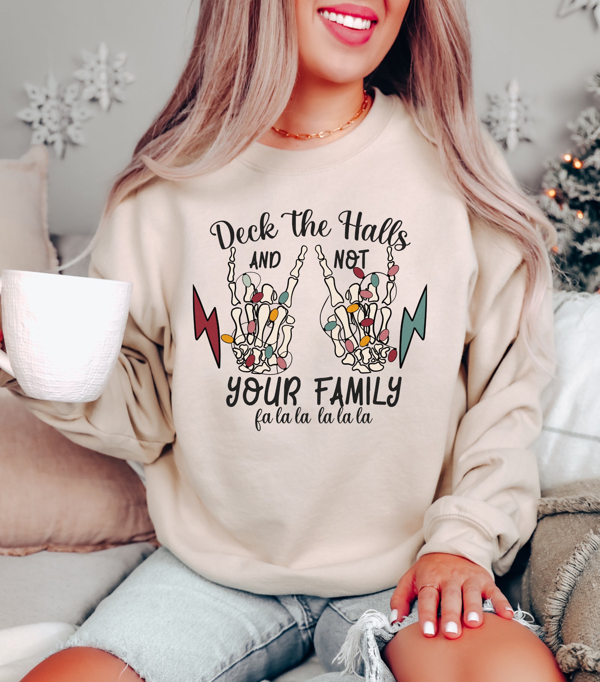 Deck the Halls Sweatshirt: Fun Family Christmas Shirt image 1