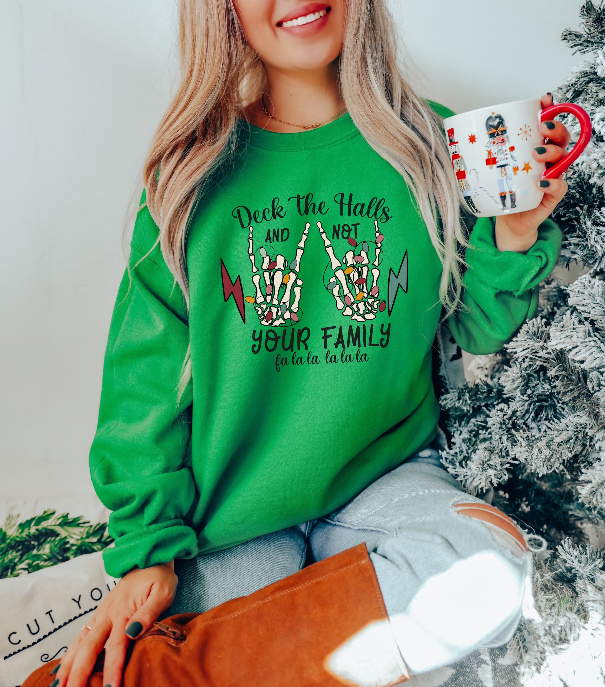 Deck the Halls Sweatshirt: Fun Family Christmas Shirt image 4