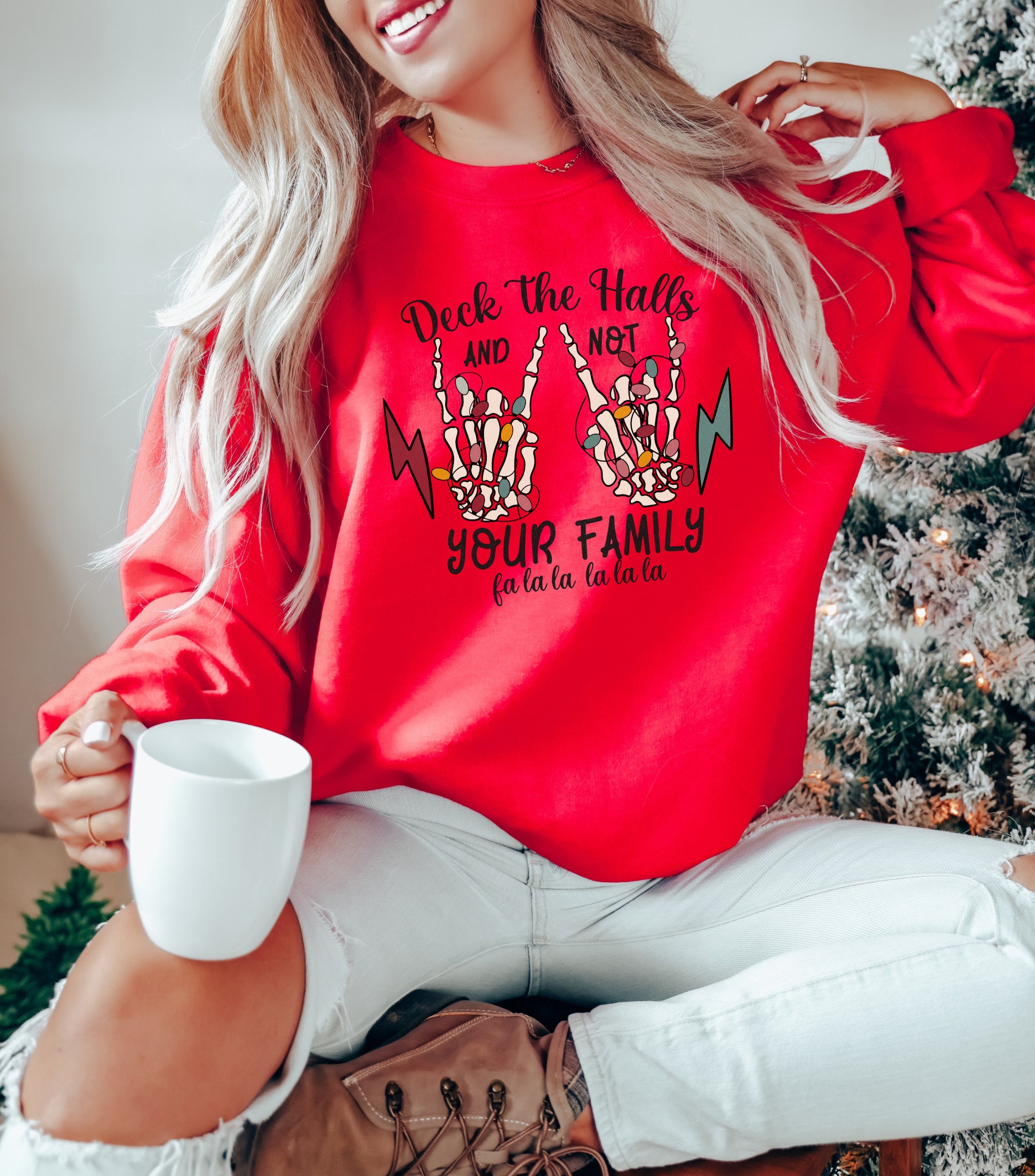 Deck the Halls Sweatshirt: Fun Family Christmas Shirt image 3