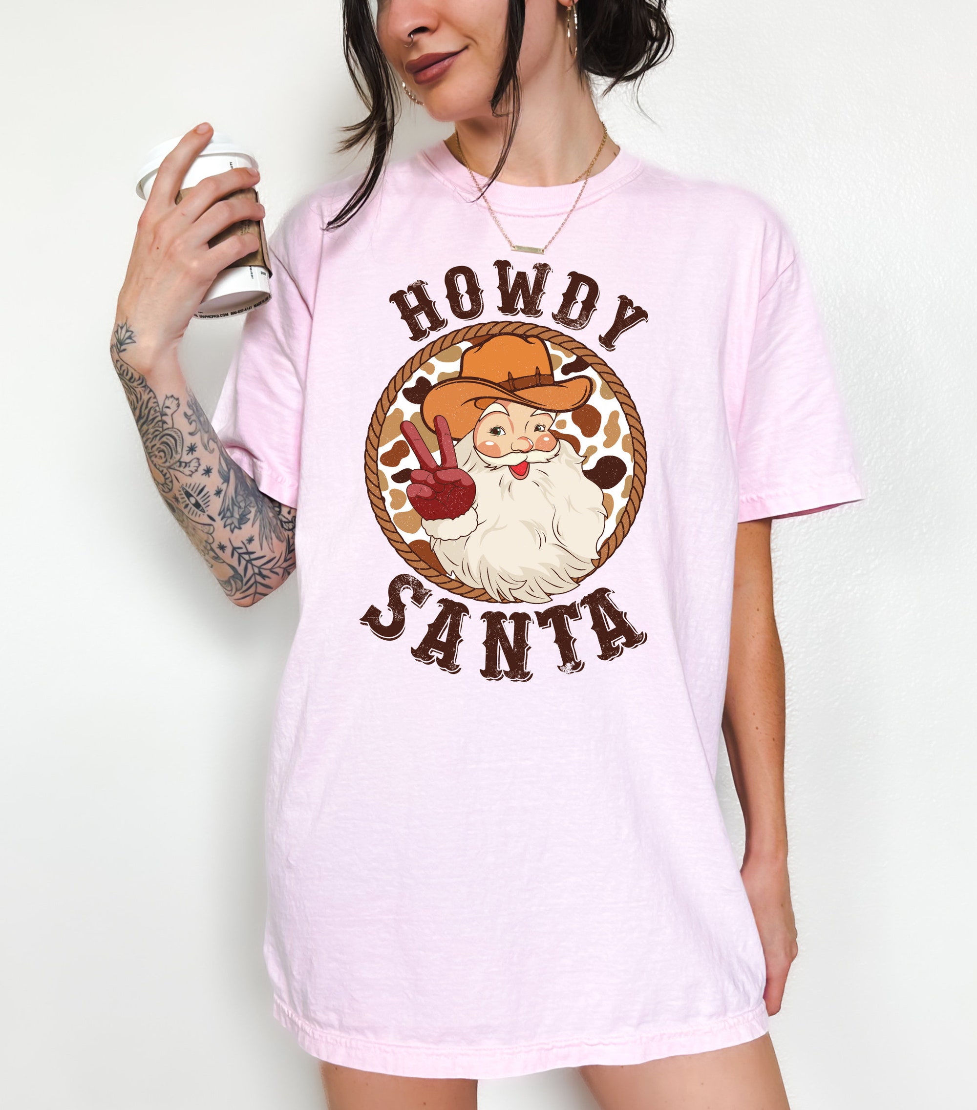 Howdy Santa Western Christmas Shirt - Vintage Holiday Style image 3