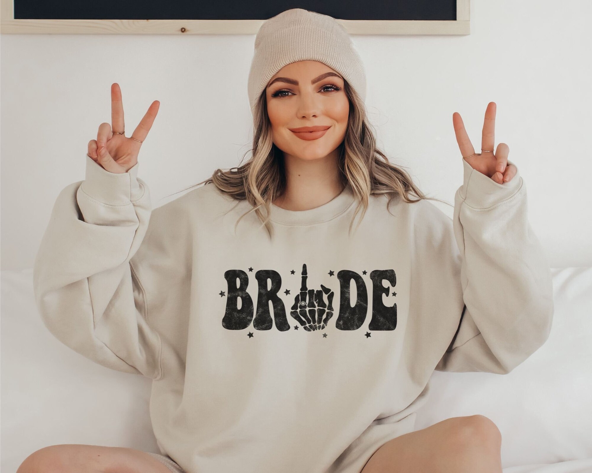 Spooky Bride: Halloween Bach Gifts & Skeleton Bride Sweatshirts Halloween Bachelorette image 0