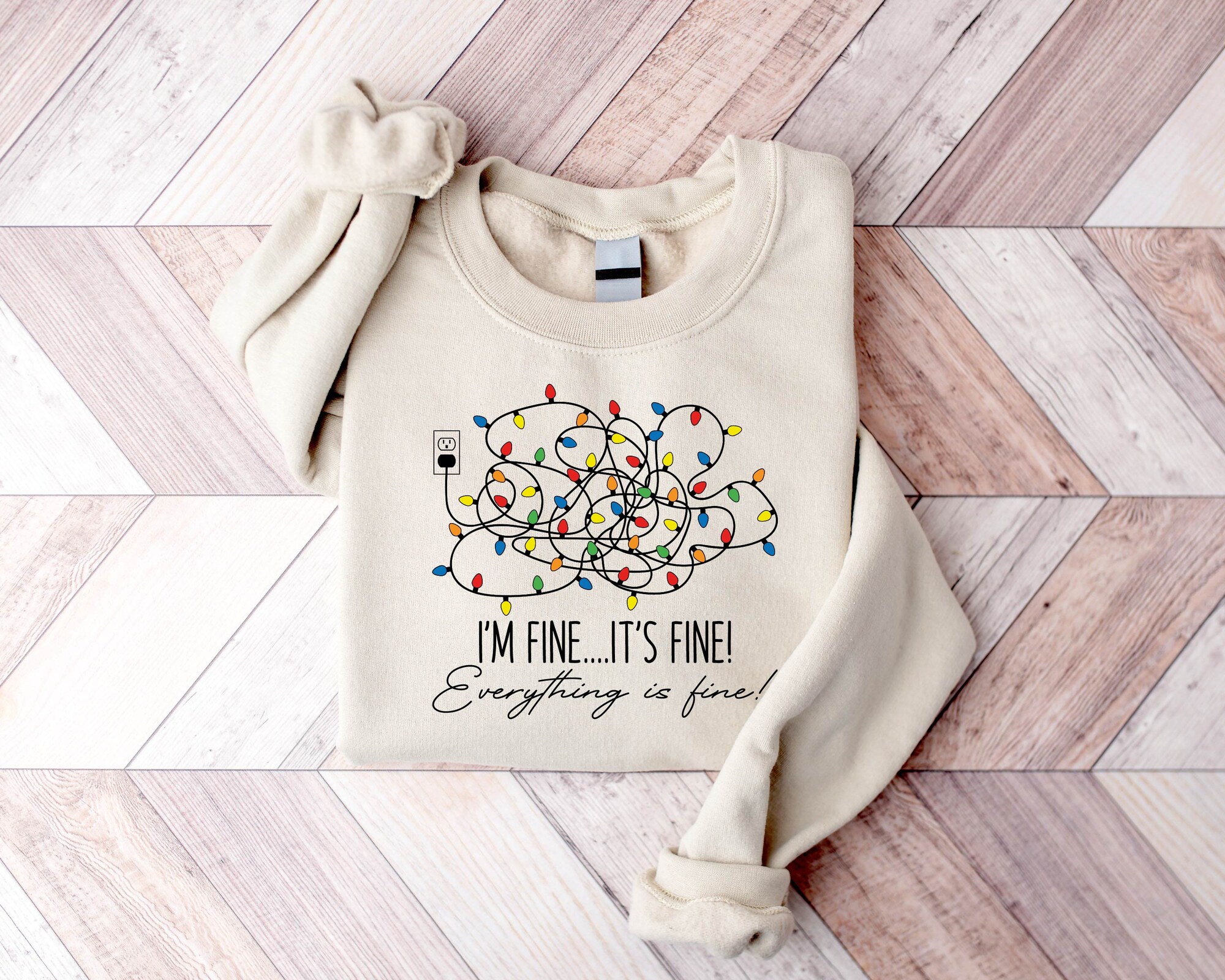 Christmas Sweatshirt for Women: 'I'm Fine Everything Is Fine' image 1