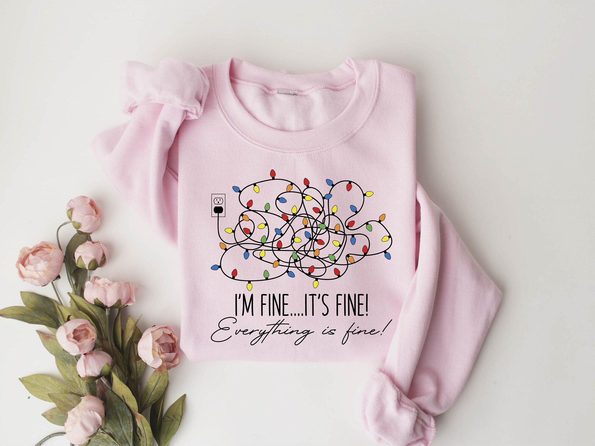 Christmas Sweatshirt for Women: 'I'm Fine Everything Is Fine' image 6