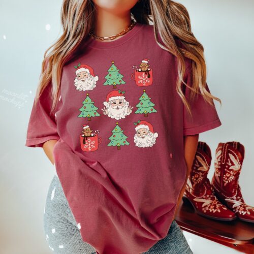 Retro Christmas Shirt - Festive Graphic Tees image 0