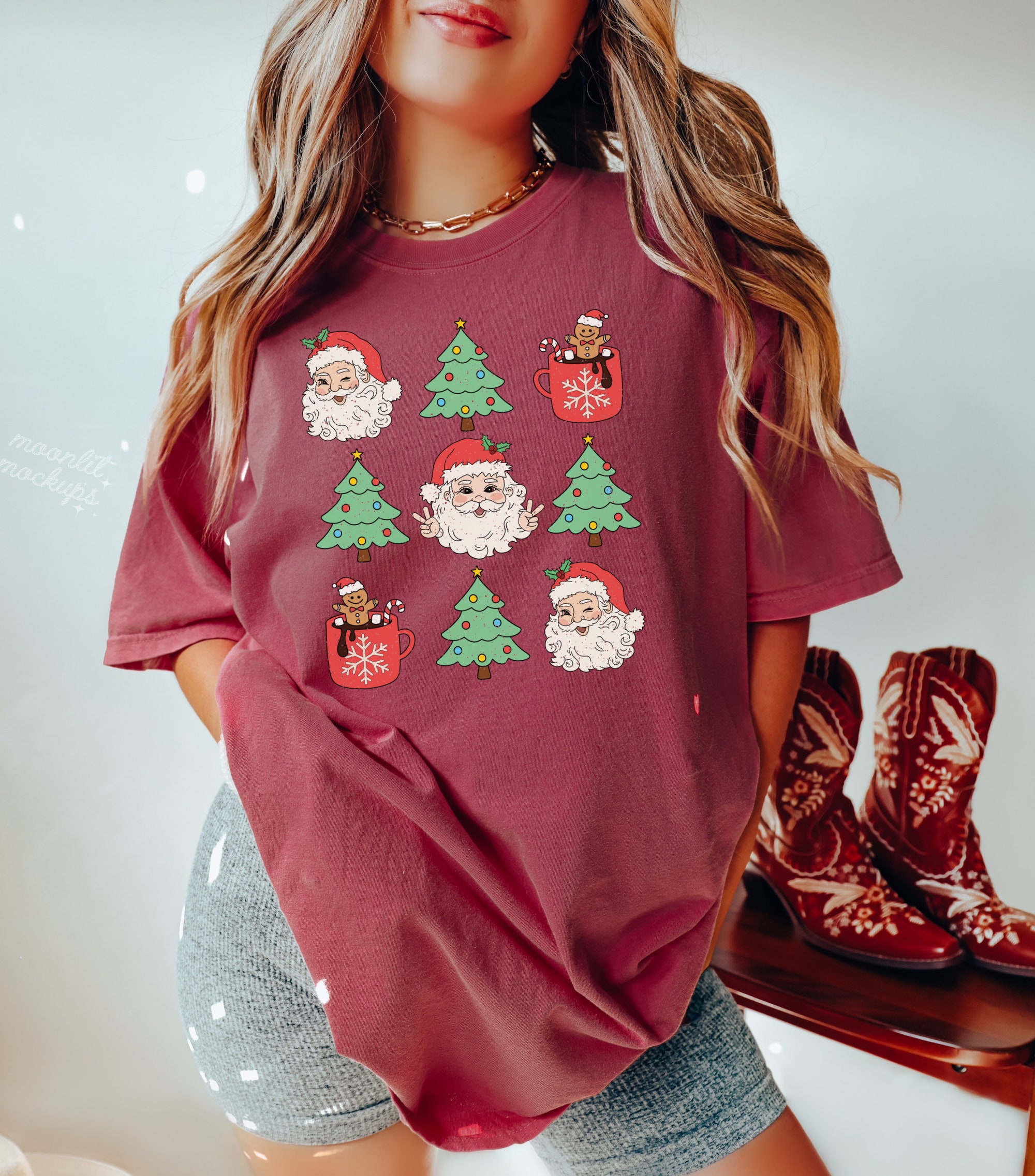 Retro Christmas Shirt - Festive Graphic Tees image 0
