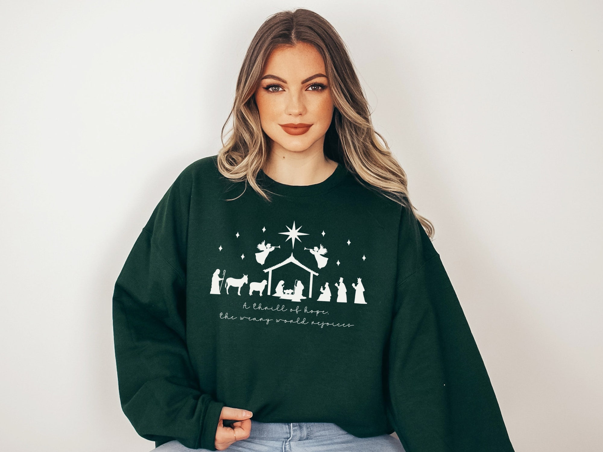 Christian Christmas Sweatshirt - Faith-inspired Holiday Style image 1