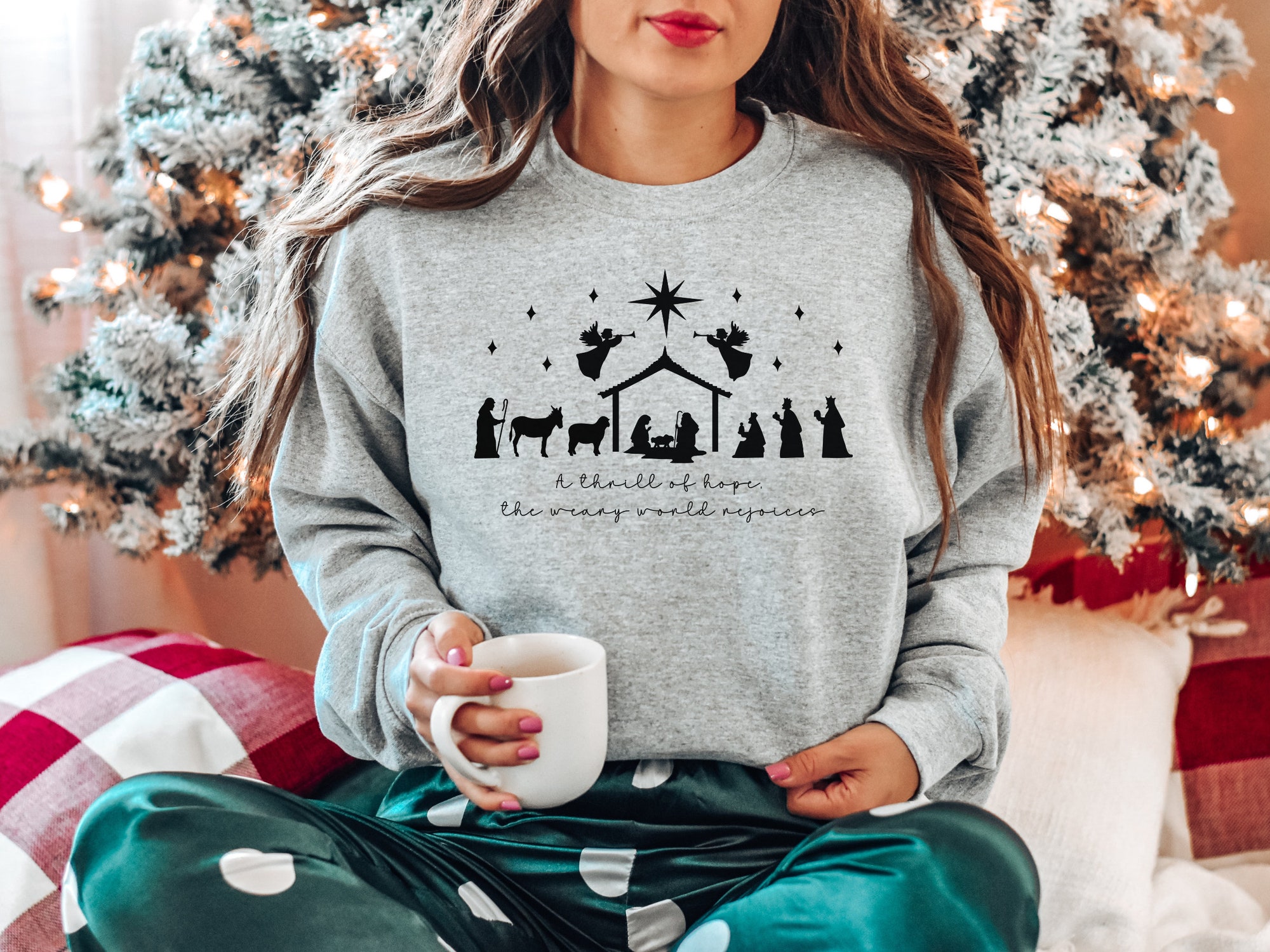 Christian Christmas Sweatshirt - Faith-inspired Holiday Style image 2