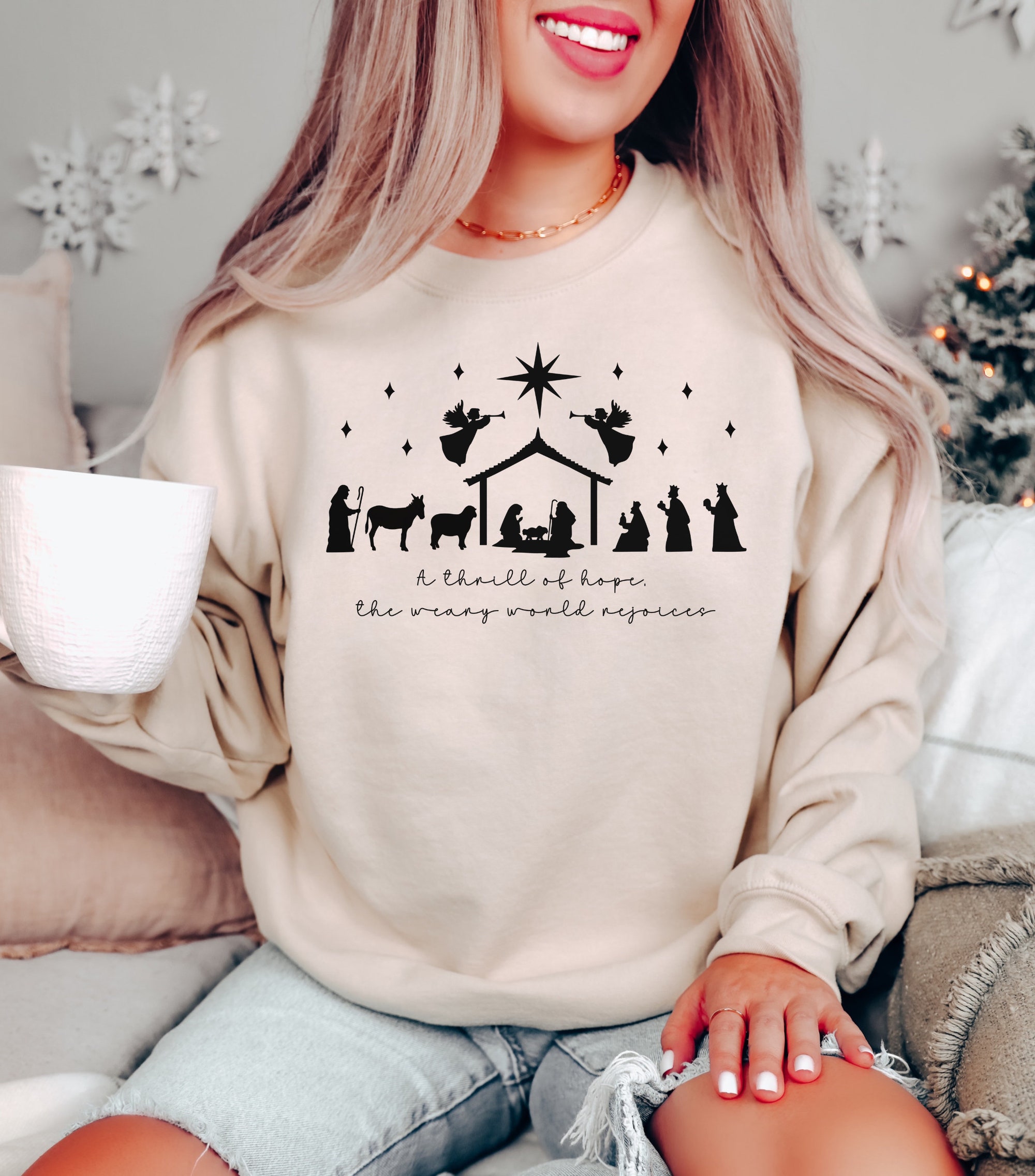 Christian Christmas Sweatshirt - Faith-inspired Holiday Style image 3