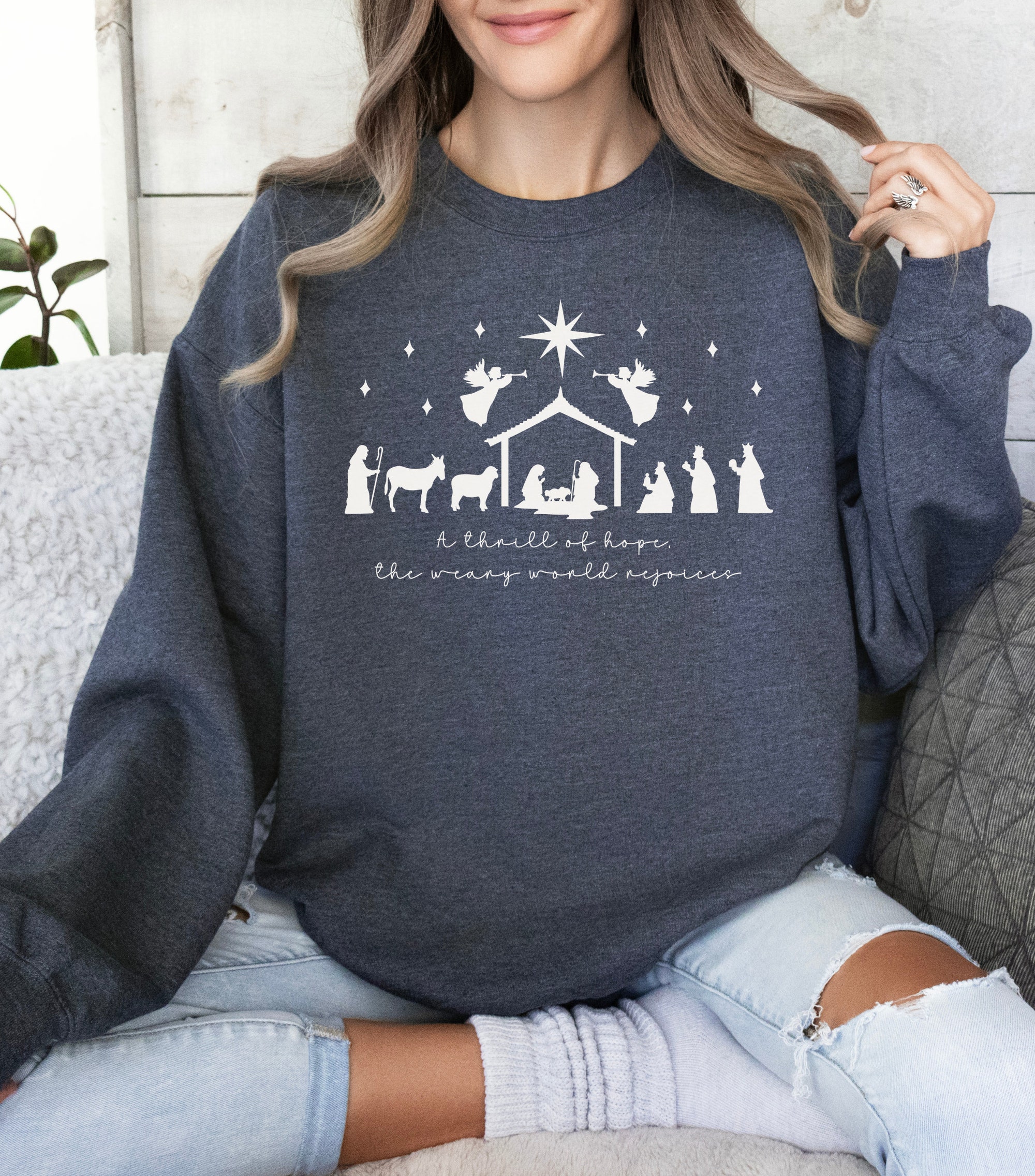 Christian Christmas Sweatshirt - Faith-inspired Holiday Style image 4