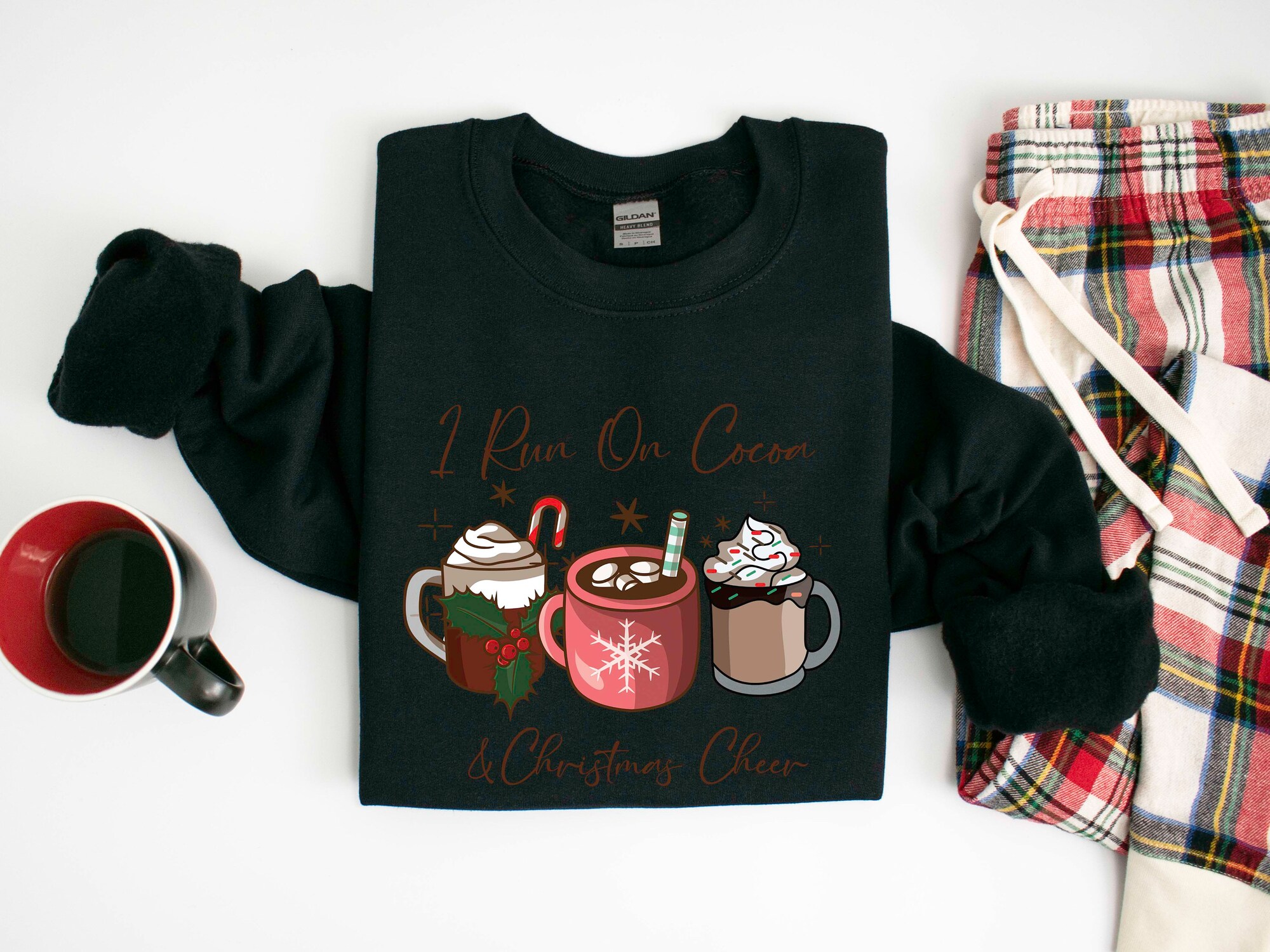 I Run on Coffee and Christmas Cheer Sweatshirt | Gift Christmas Sweatshirt image 2