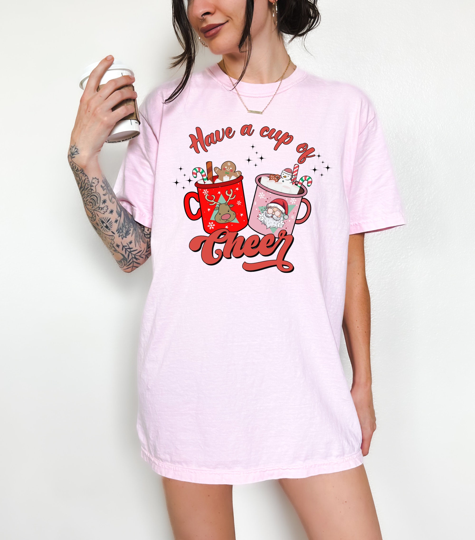 Vintage Cup of Cheer Christmas & Gingerbread Graphic Tee image 5