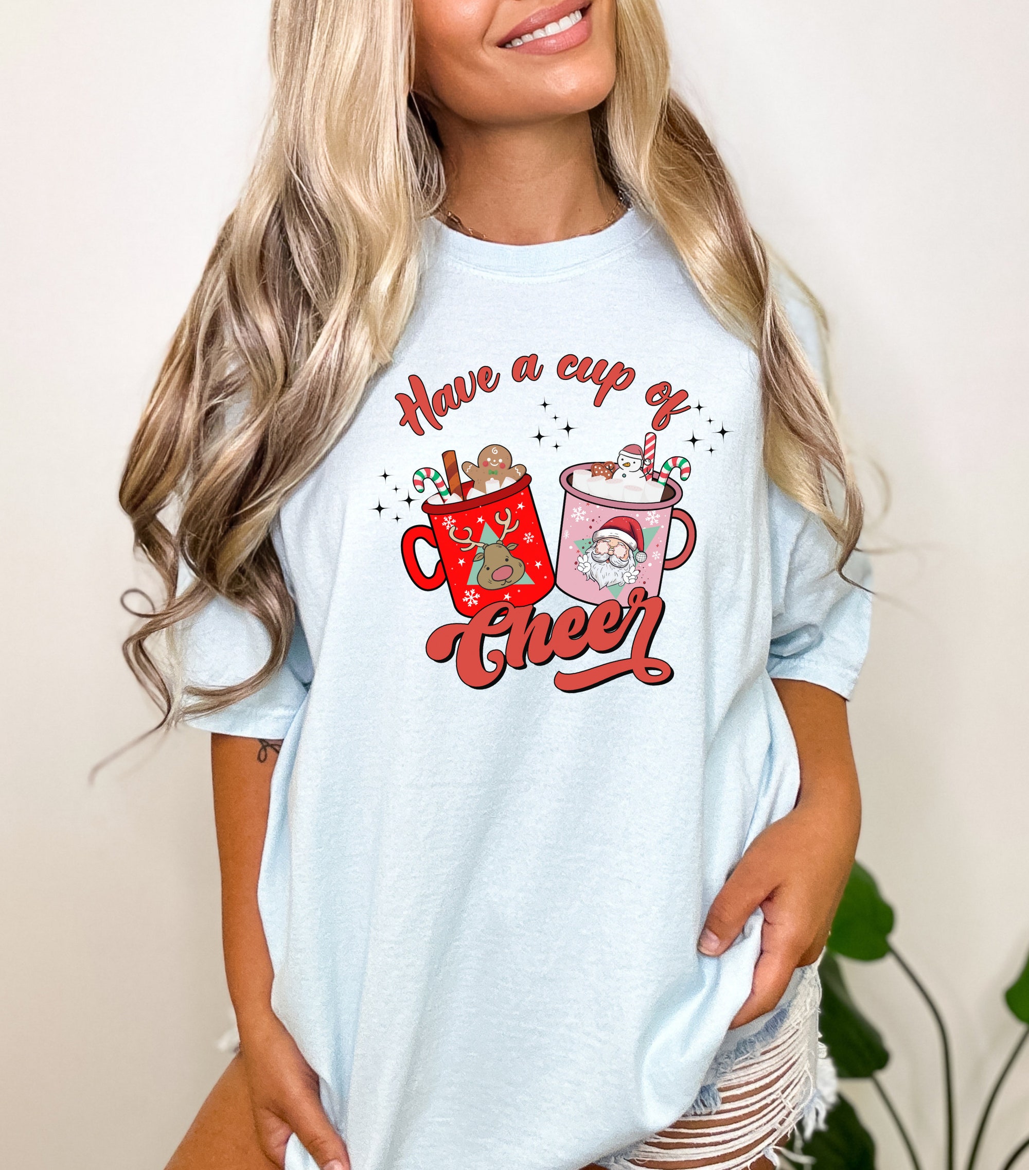 Vintage Cup of Cheer Christmas & Gingerbread Graphic Tee image 4