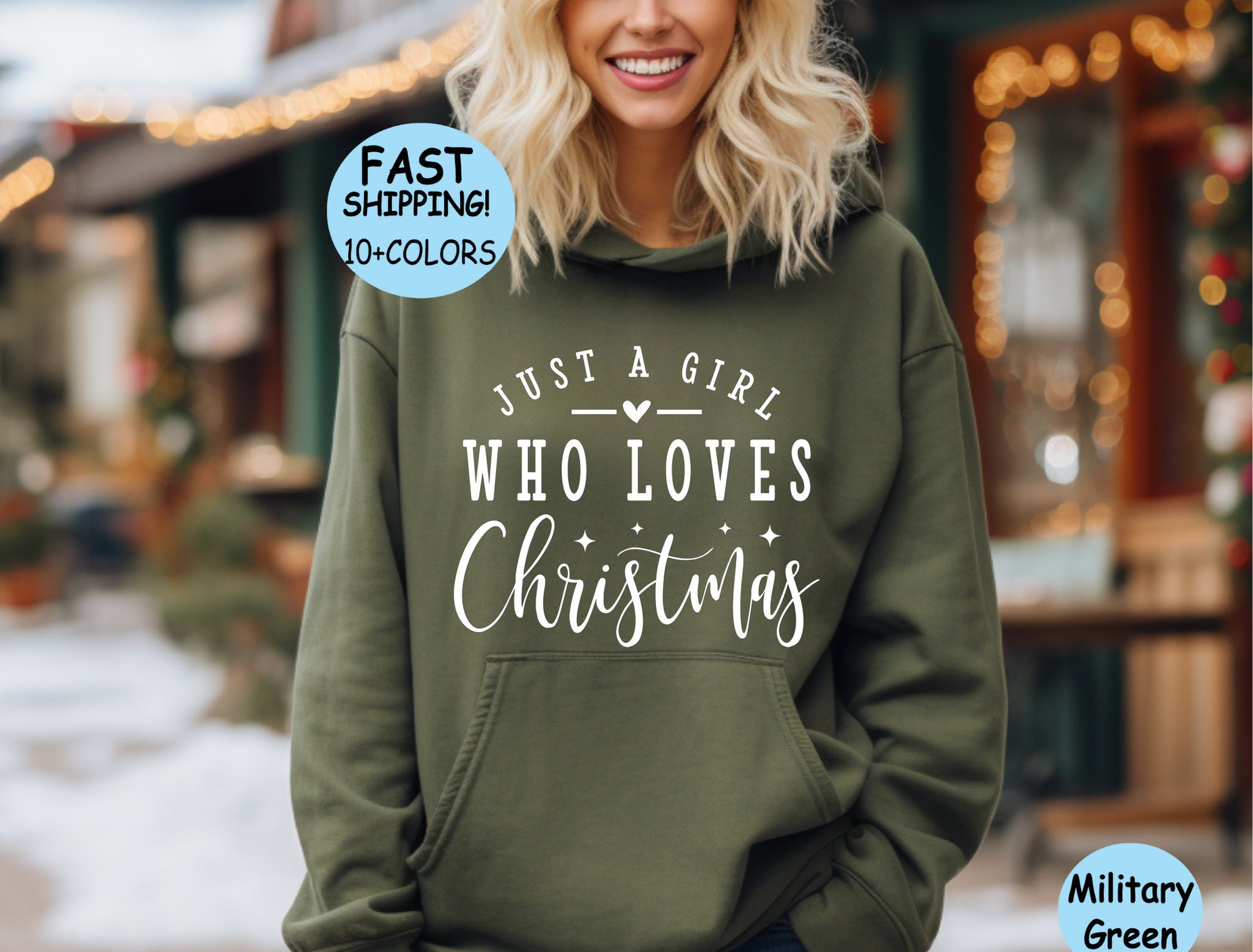 Just A Girl Who Loves Christmas Sweatshirt image 3