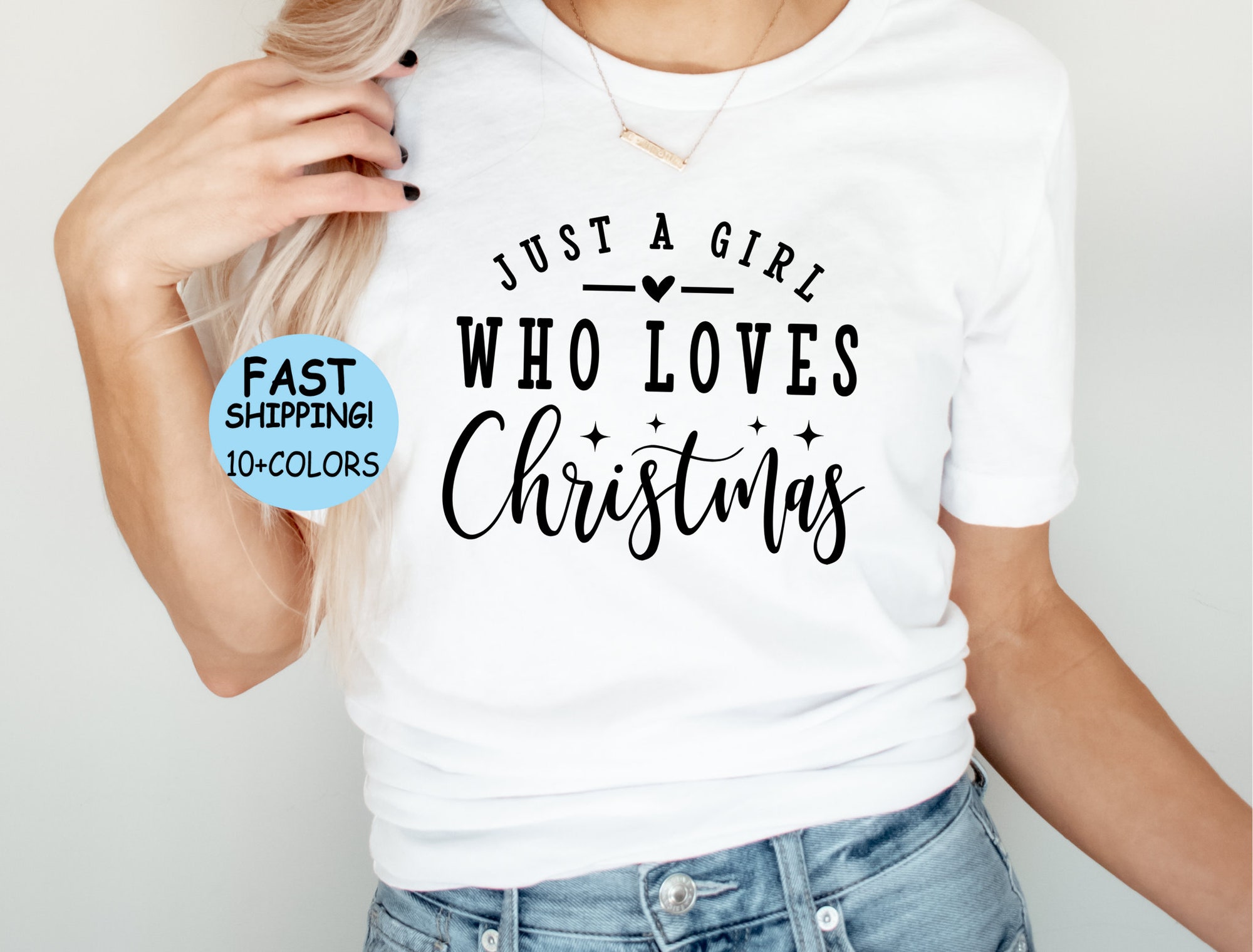 Just A Girl Who Loves Christmas Sweatshirt image 6