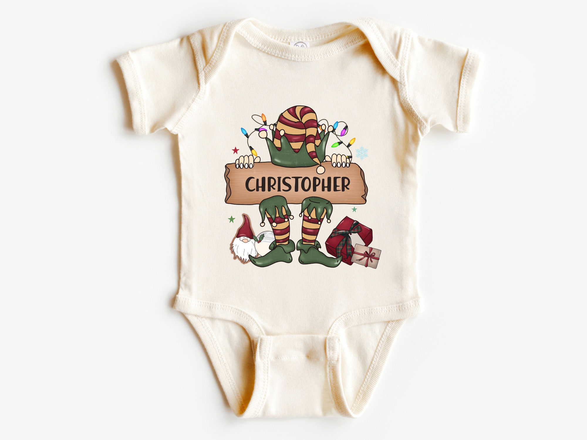 Custom Kids Christmas Shirt & Onesie® - Santa & Reindeer Design image 1