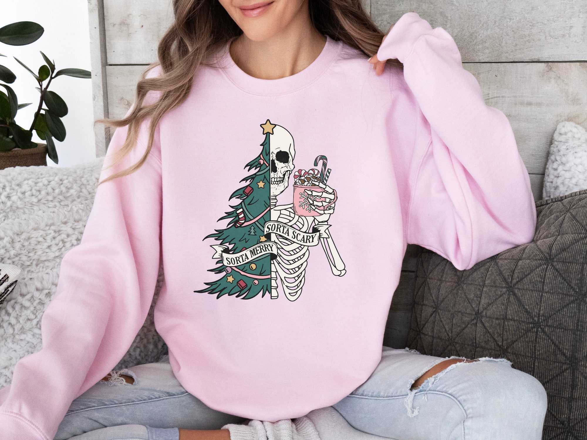 Sorta Merry Sorta Scary Sweatshirt - Funny Christmas Shirt image 4