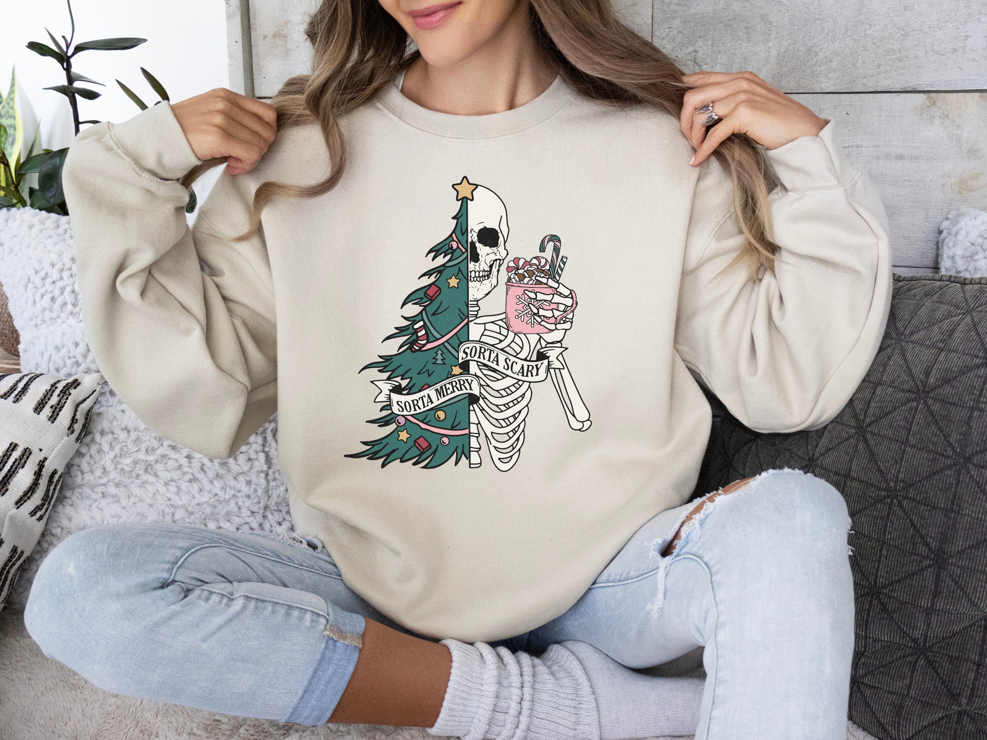 Sorta Merry Sorta Scary Sweatshirt - Funny Christmas Shirt image 5