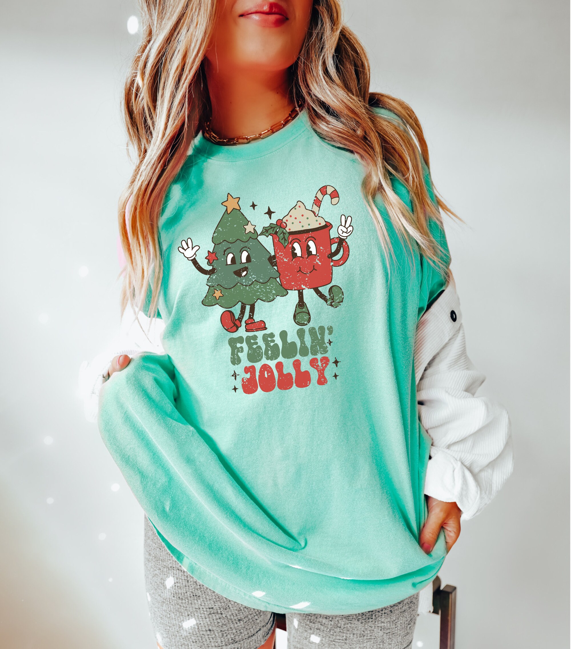 Jolly Retro Christmas & Vintage Santa Shirt Ugly Sweater Style image 4