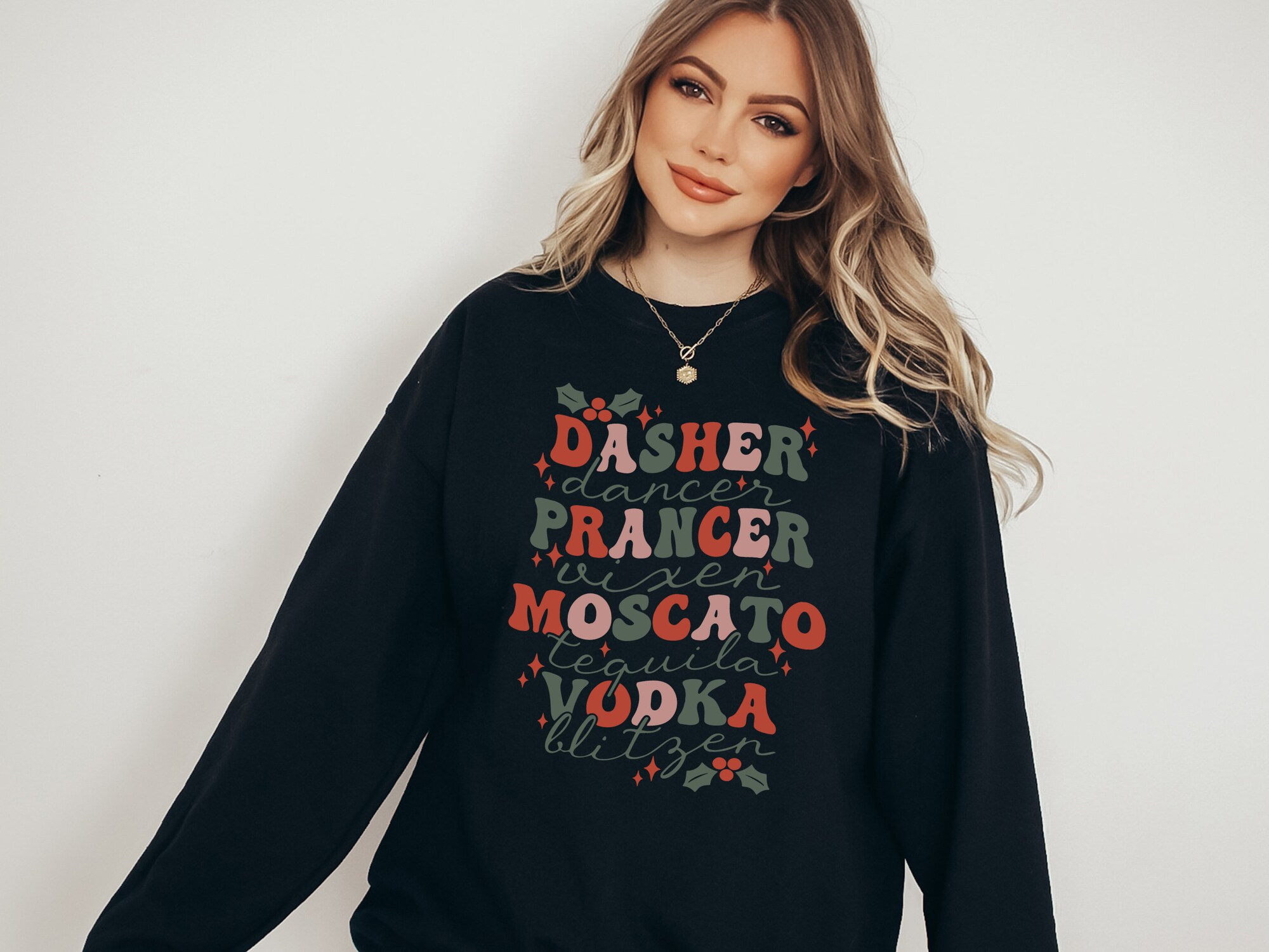 Christmas Drinking Shirt - Funny Dasher Dancer & Spirits Tee image 2