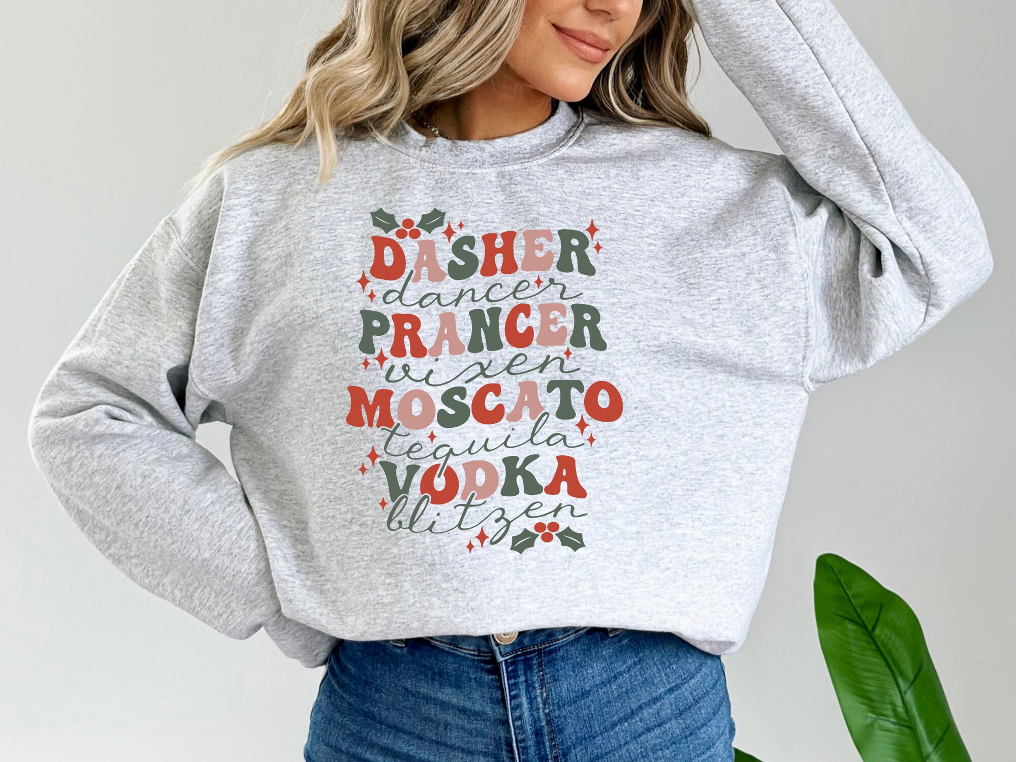 Christmas Drinking Shirt - Funny Dasher Dancer & Spirits Tee image 1