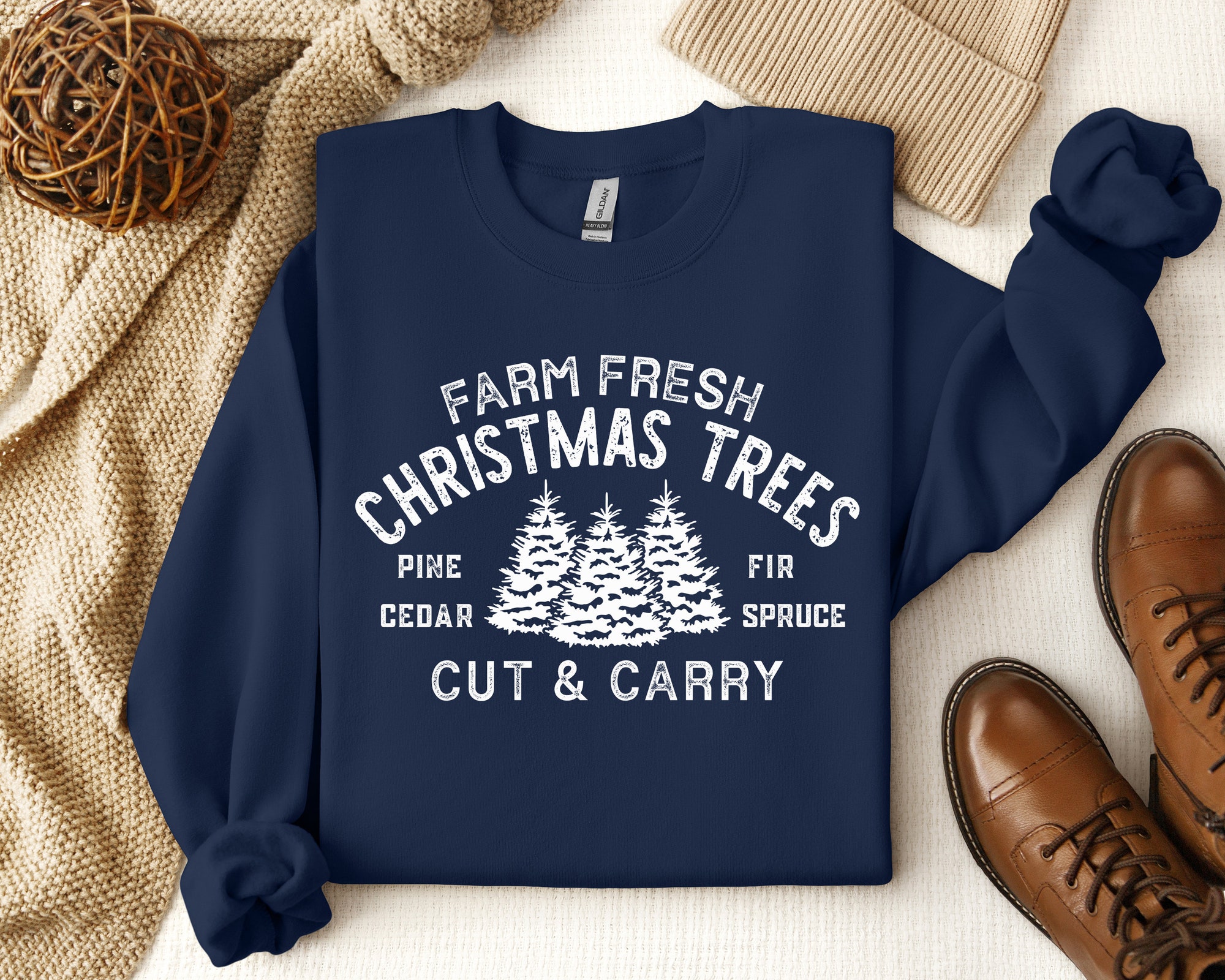 Farm Fresh Christmas Trees Shirt | Pine Spruce Fir image 1