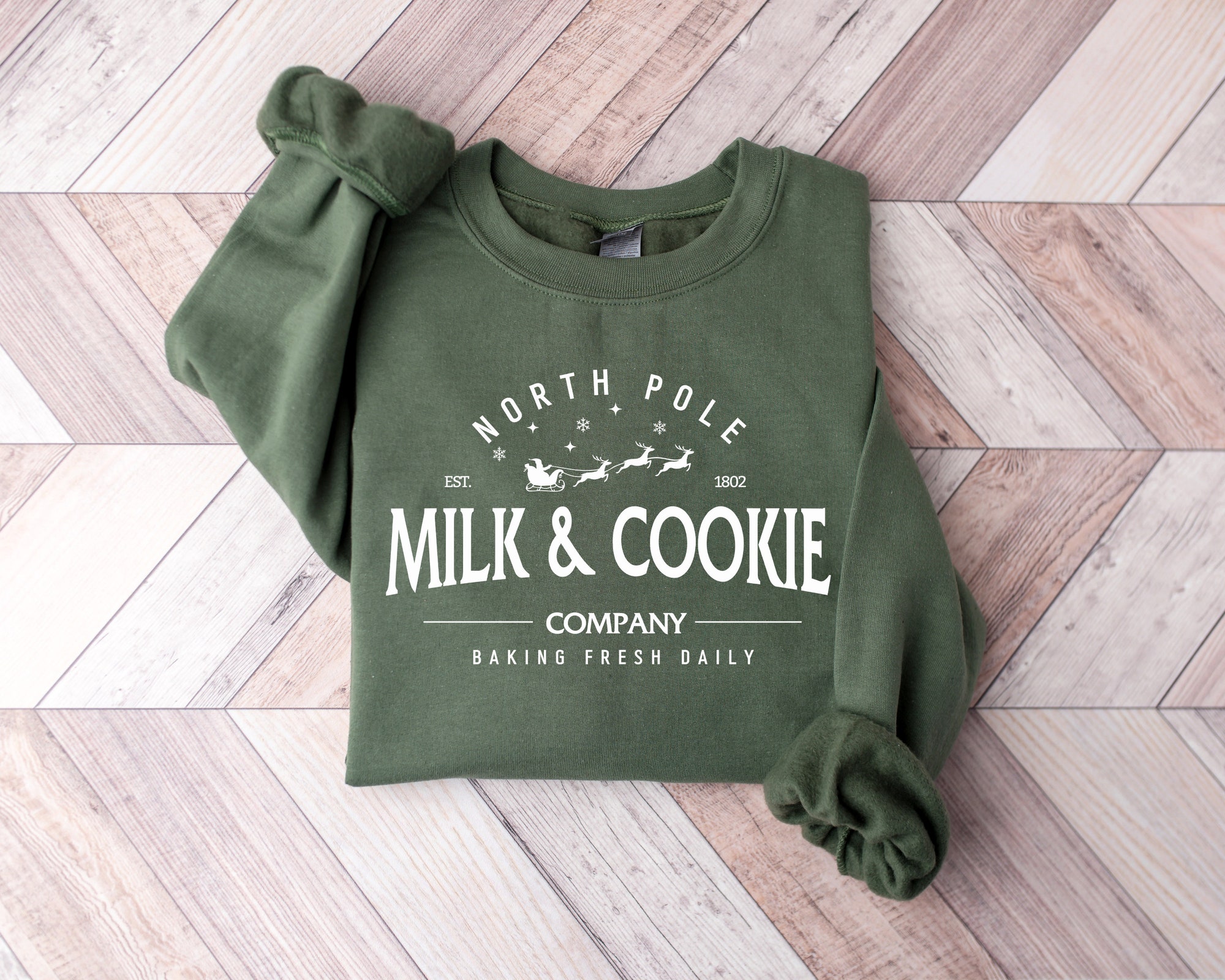 North Pole Milk and Cookie Co Sweatshirt | Gingerbread Christmas Sweater image 1