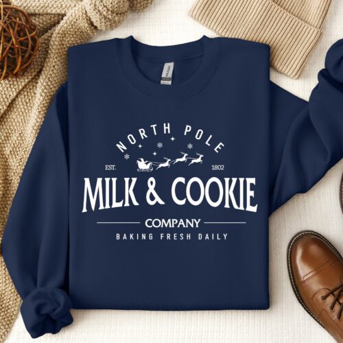 North Pole Milk and Cookie Co Sweatshirt | Gingerbread Christmas Sweater image 0