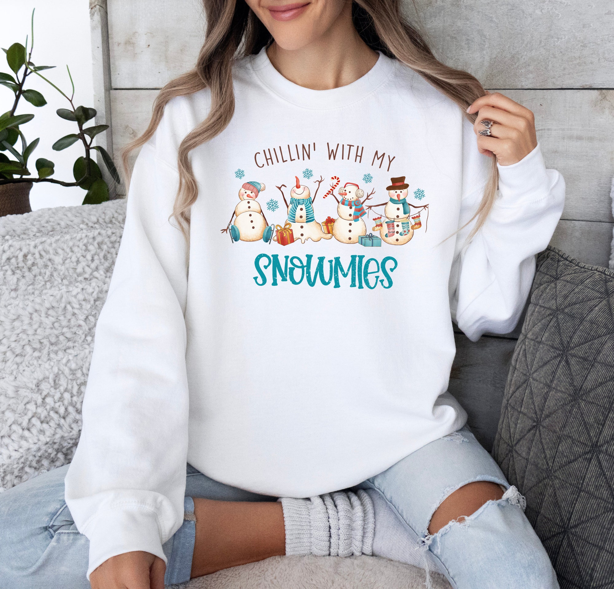 Chillin' With My Snowmies Christmas Sweatshirt image 4