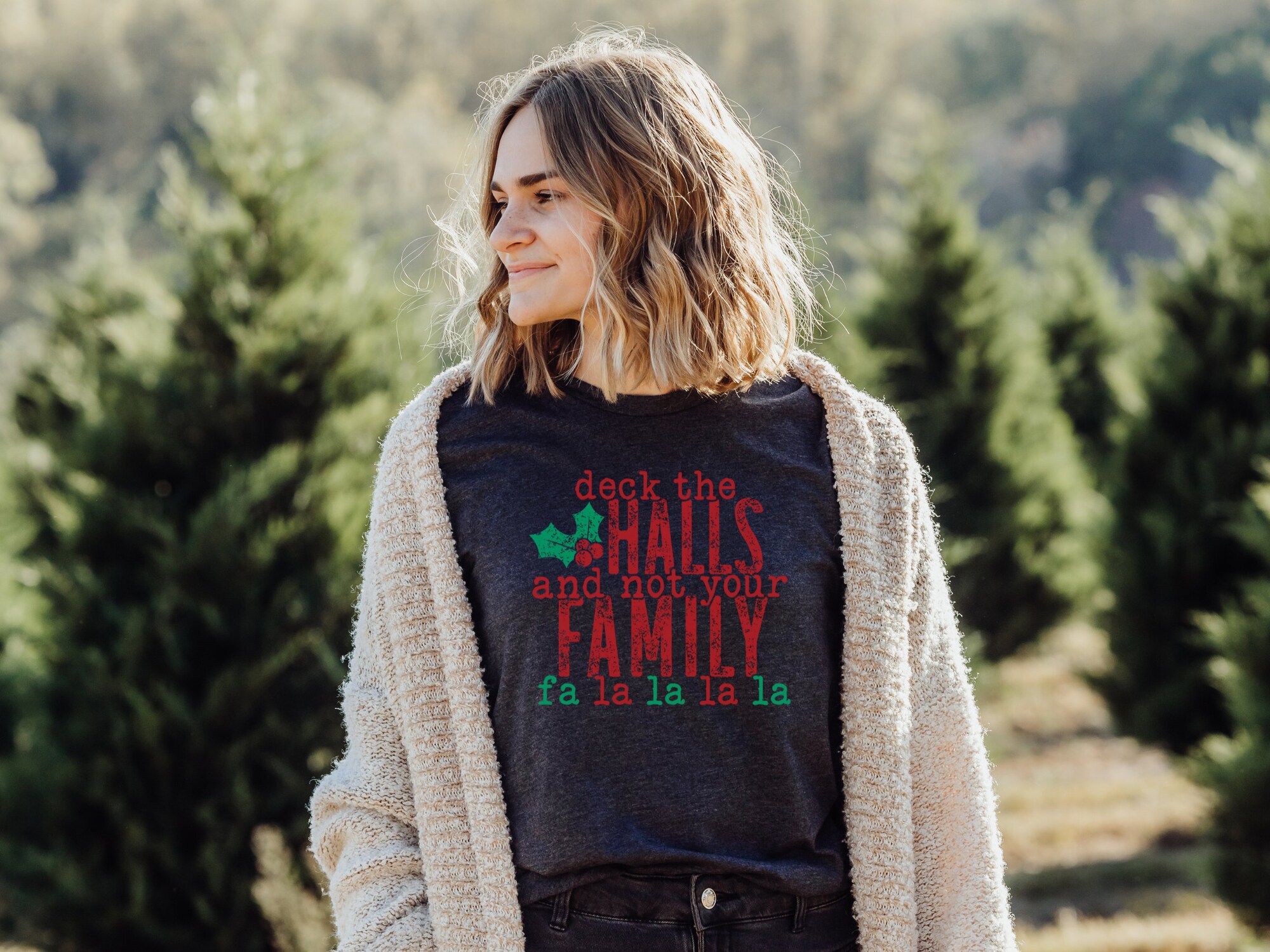 Funny 'Deck The Halls' Christmas Shirt: Sarcastic Holiday Gift Tee image 4