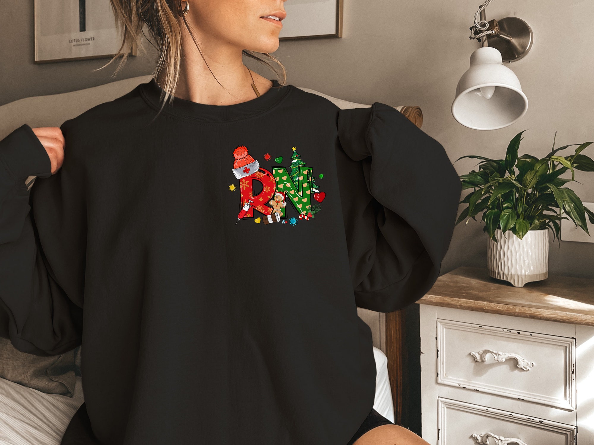 Christmas RN Sweatshirt Nurse Holiday Shirt RN Apparel - Celebrate in Style! image 2