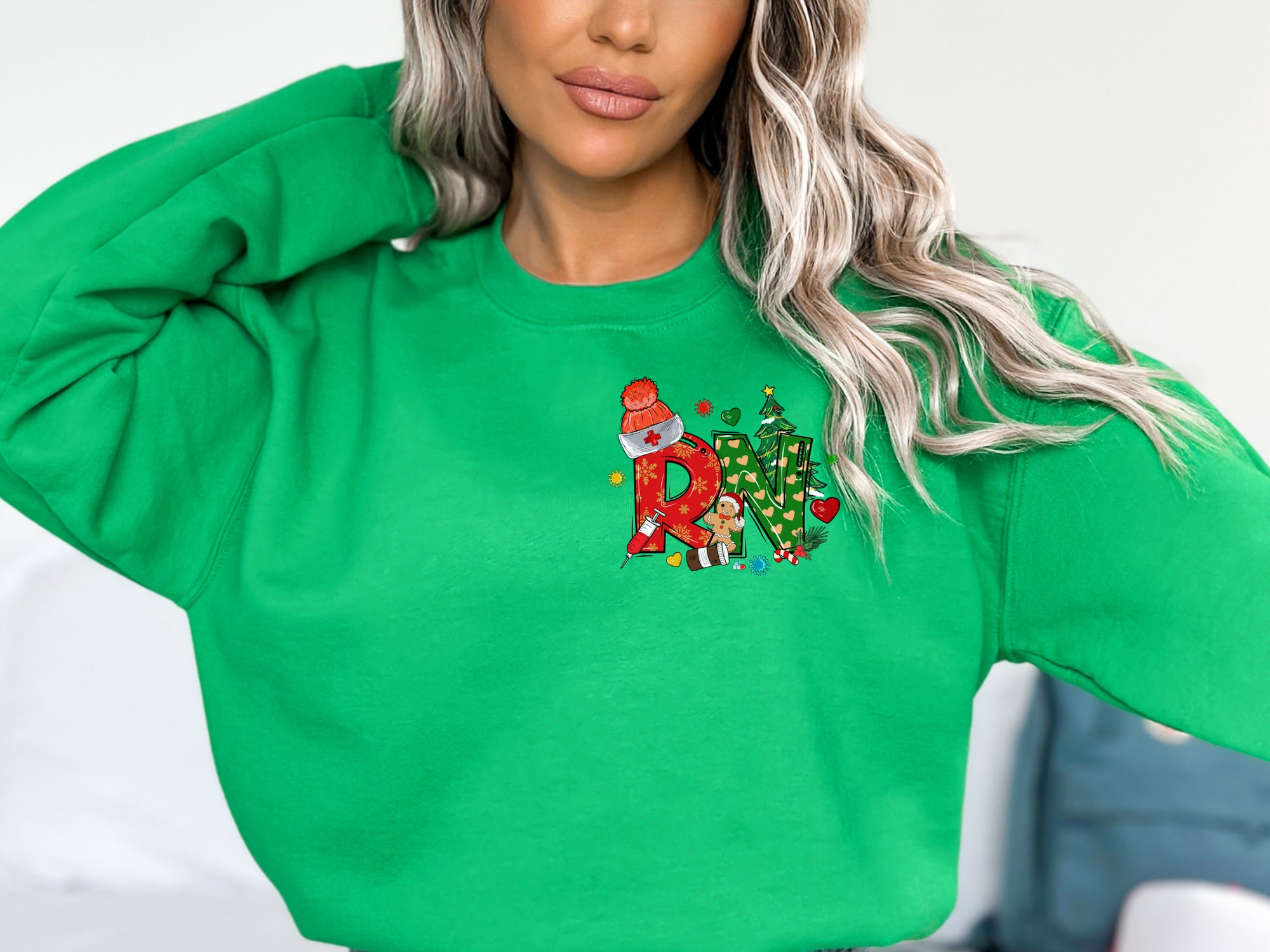 Christmas RN Sweatshirt Nurse Holiday Shirt RN Apparel - Celebrate in Style! image 3