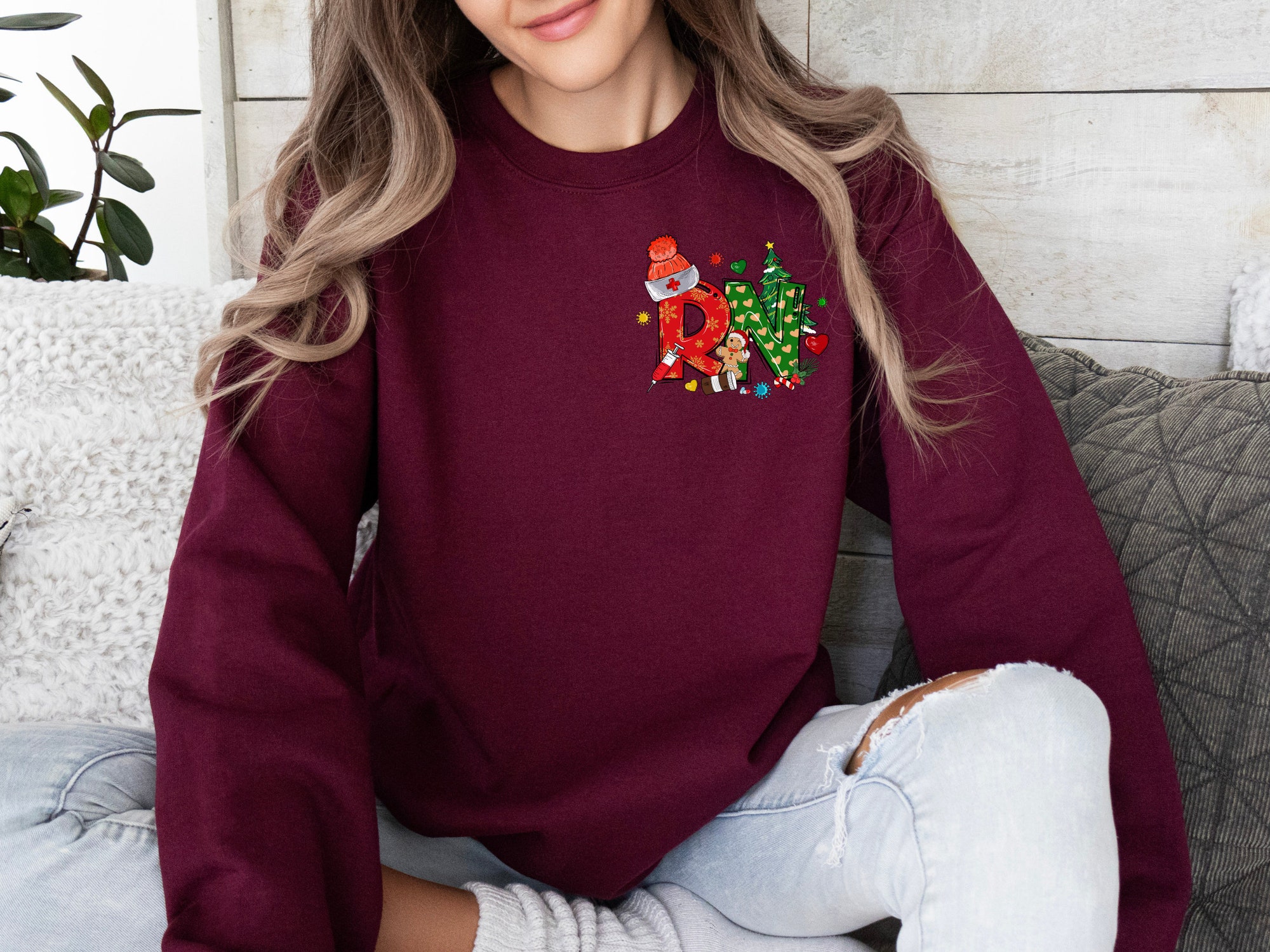 Christmas RN Sweatshirt Nurse Holiday Shirt RN Apparel - Celebrate in Style! image 4