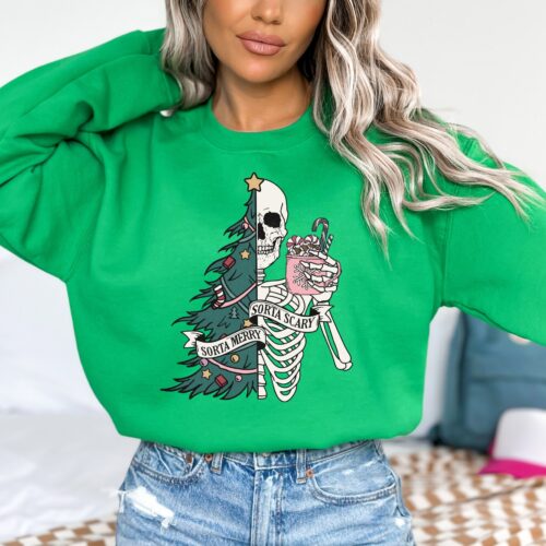 Sorta Merry Sorta Scary Sweatshirt - Funny Christmas Shirt image 0