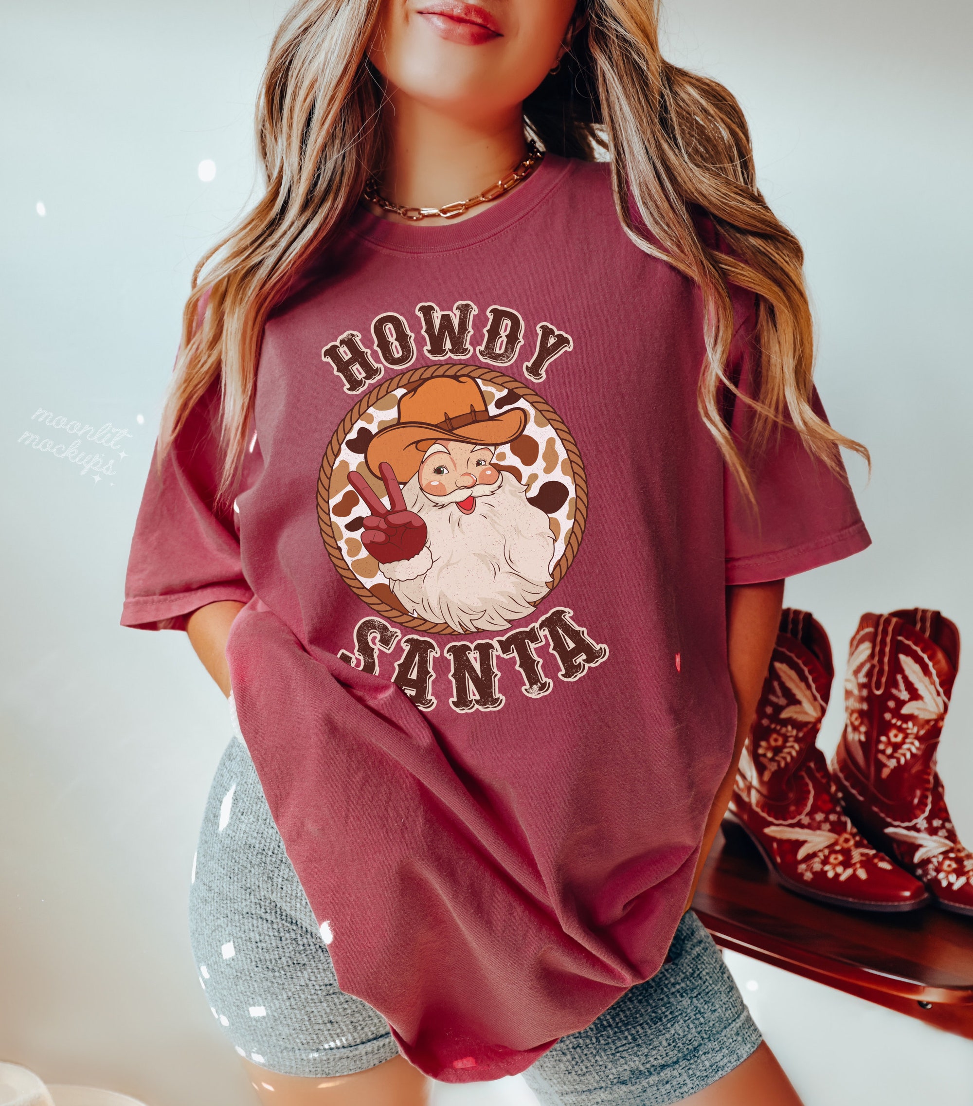 Howdy Santa Western Christmas Shirt - Vintage Holiday Style image 5