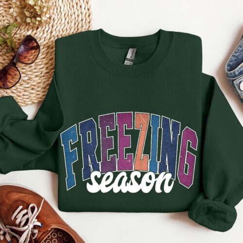 Freezin' Season Shirt | Winter and Christmas Tee Merry Christmas Gift image 0