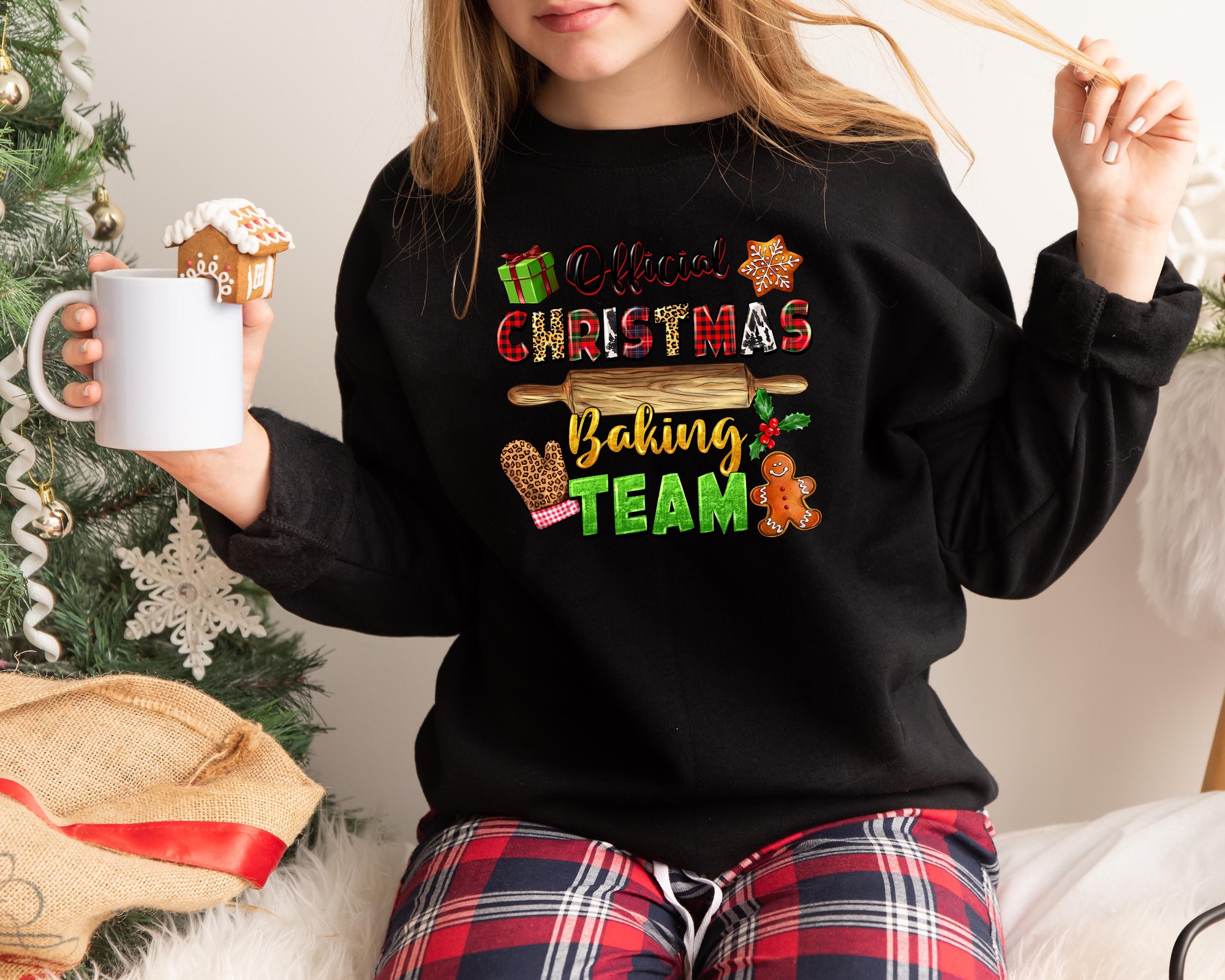 Christmas Baking Team Sweatshirt: Bright Spirits Family Matching Tee image 4