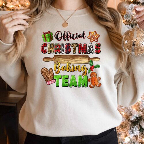 Christmas Baking Team Sweatshirt: Bright Spirits Family Matching Tee image 0