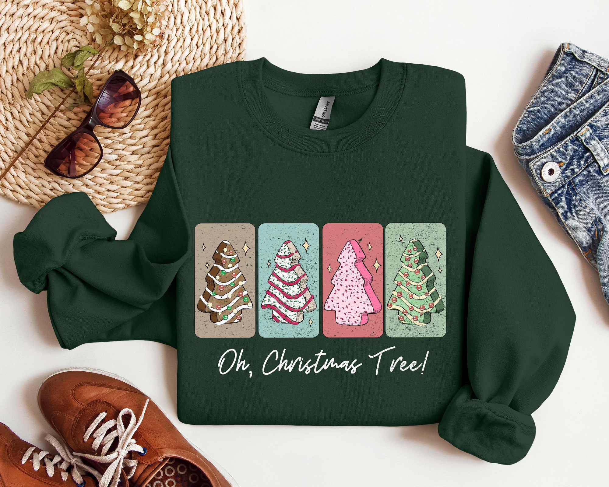 Oh Christmas Tree Sweatshirt | Cake Crewneck & Funny Xmas Tee image 0
