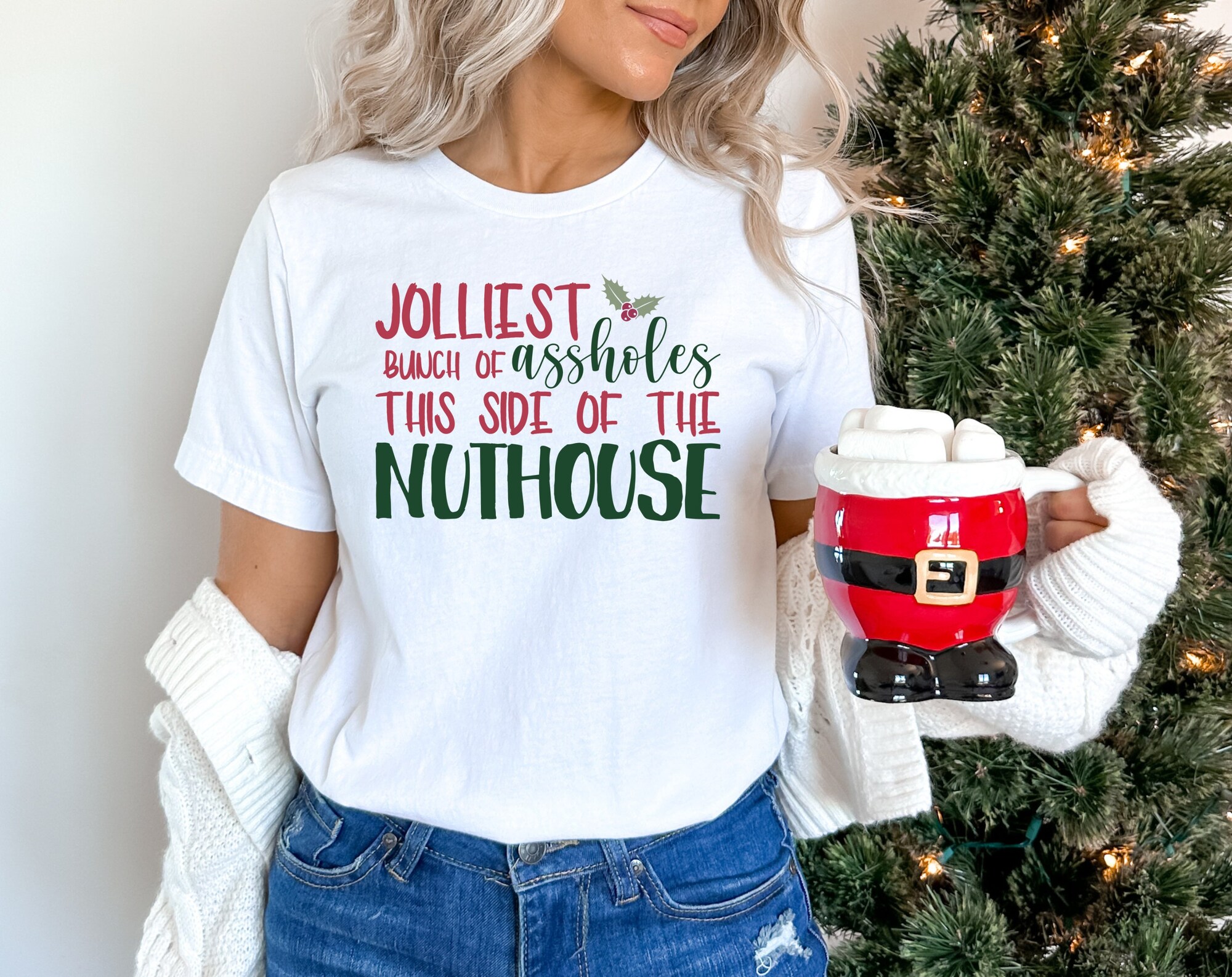 Jolliest Bunch of Assholes Sweatshirt - Funny Christmas Vacation Shirt image 0